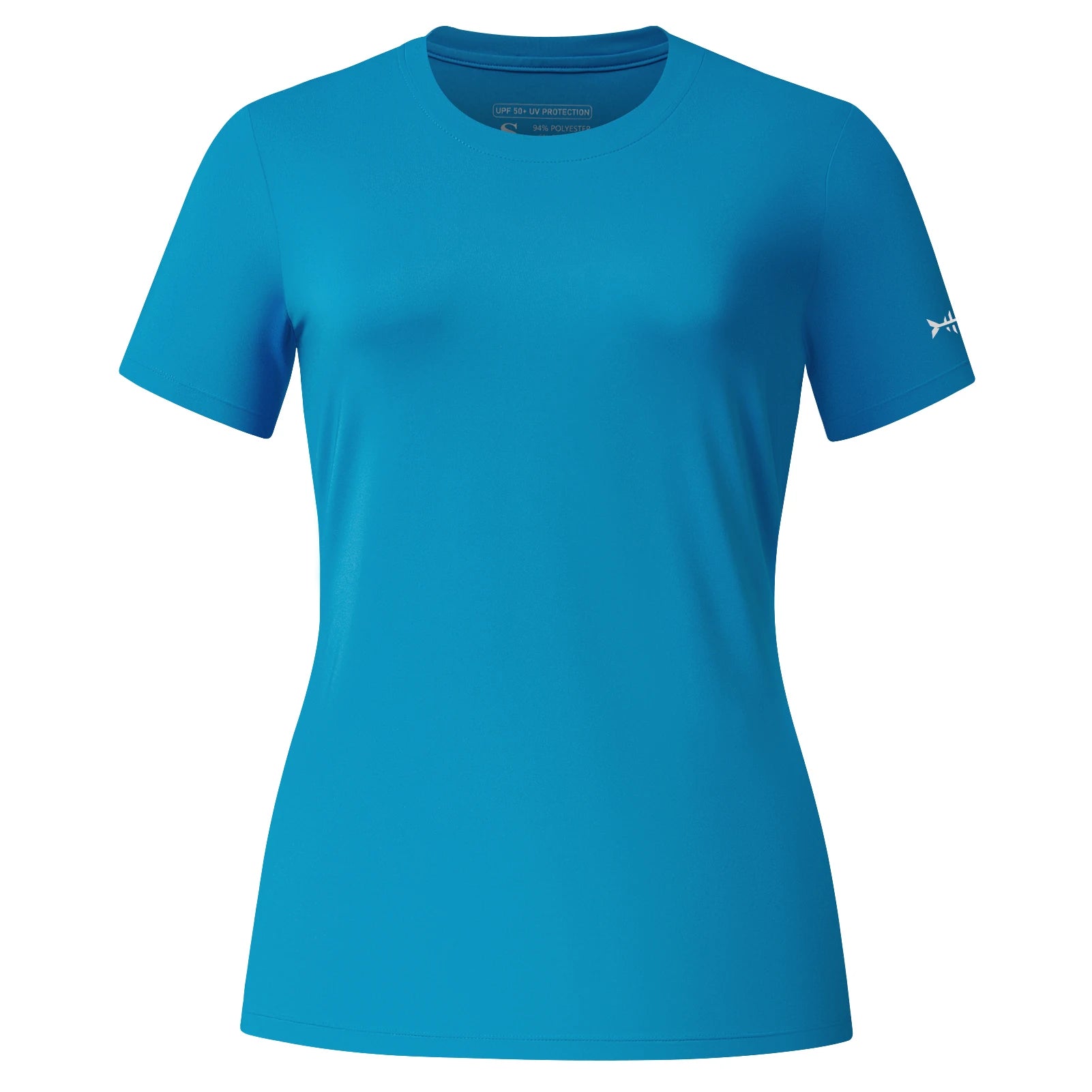BASSDASH Camiseta de manga corta con cuello redondo y FPS 50+ para mujer, protección solar, refrescante, para pesca, senderismo, informal