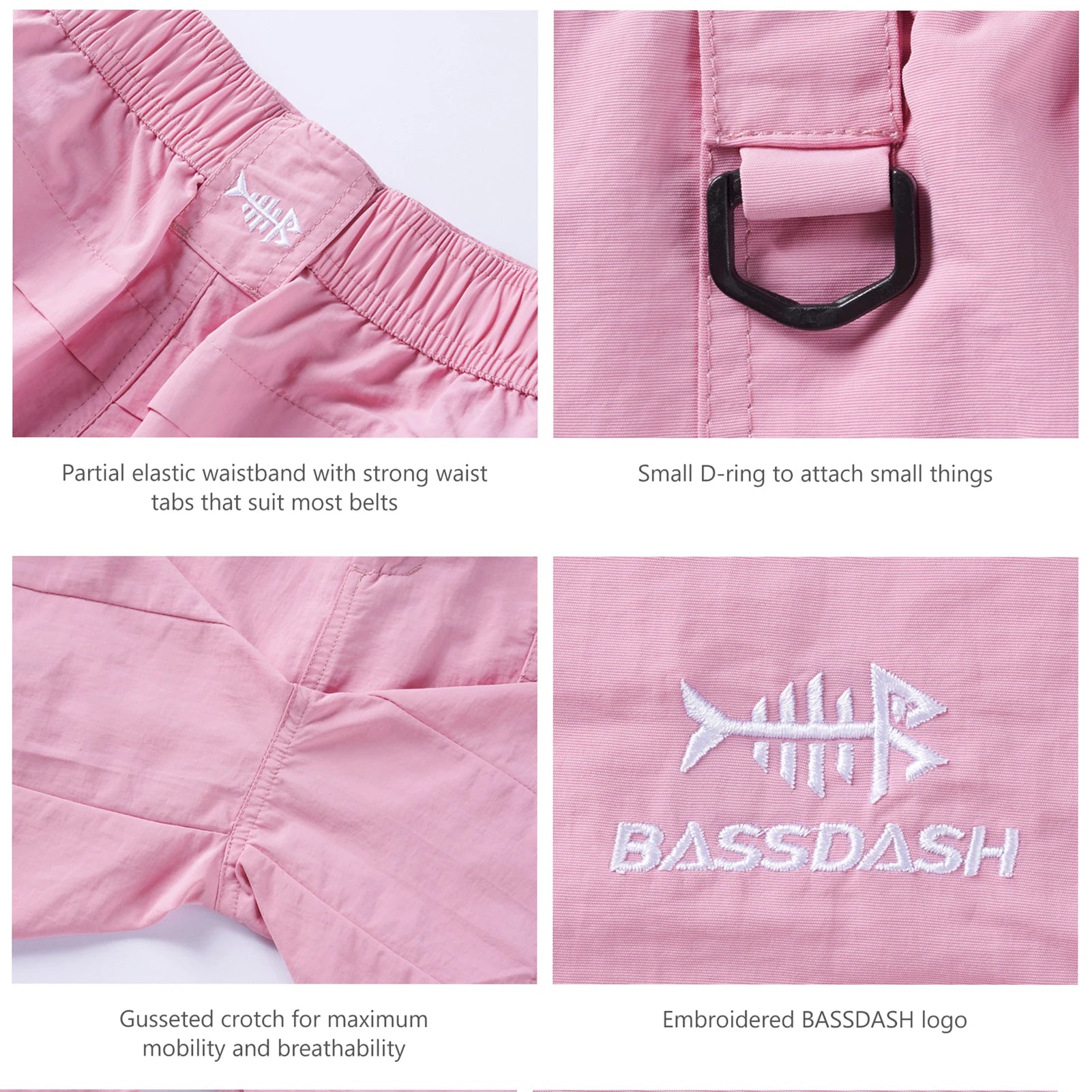 Pantalones cortos de pesca Bassdash para mujer, con protección solar UPF 50+, de secado rápido, ligeros, para senderismo y con bolsillos FP03W