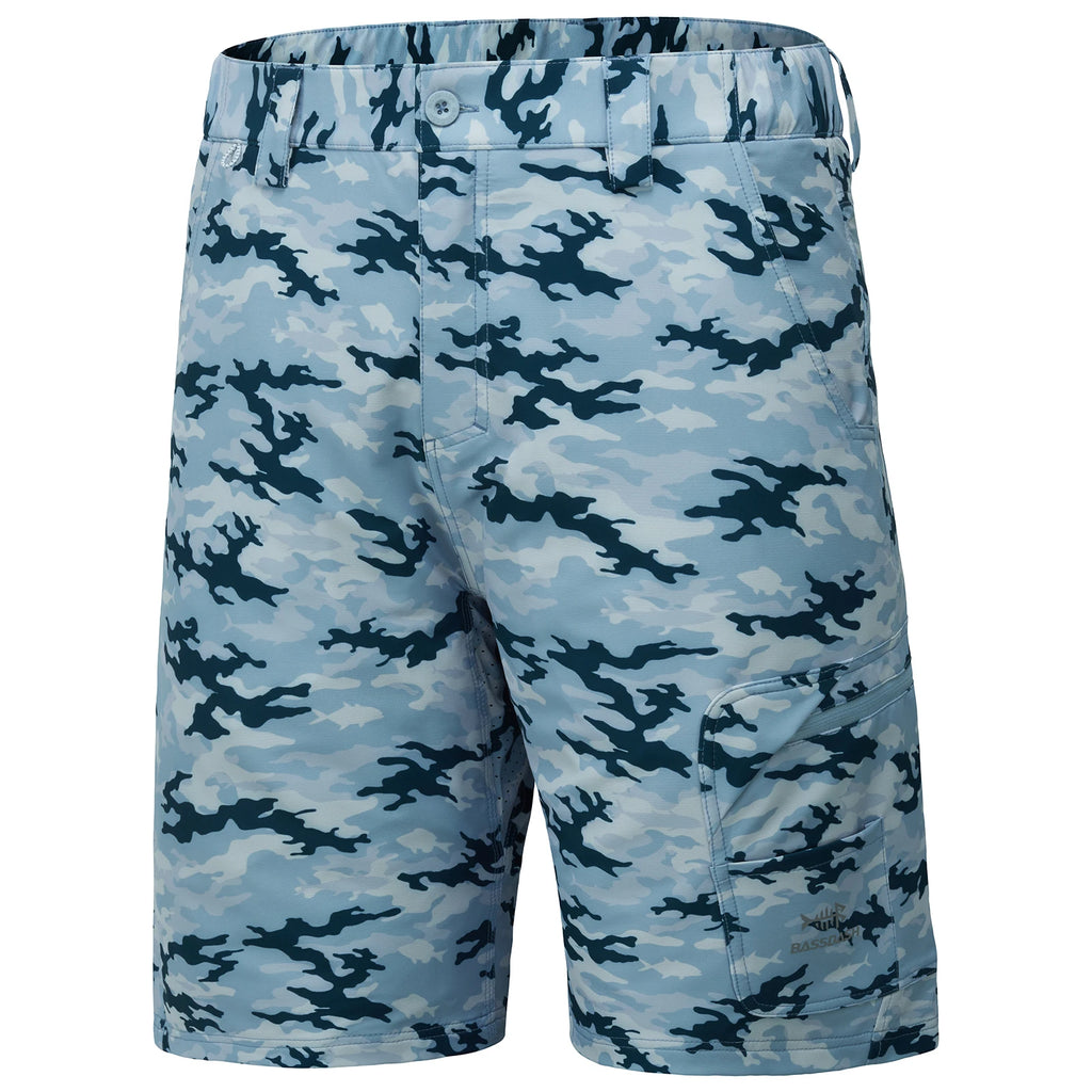 Pantalones cortos de pesca Bassdash para hombre, resistentes al agua, con bolsillos con cremallera, de secado rápido, de camuflaje, tácticos, para golf y senderismo