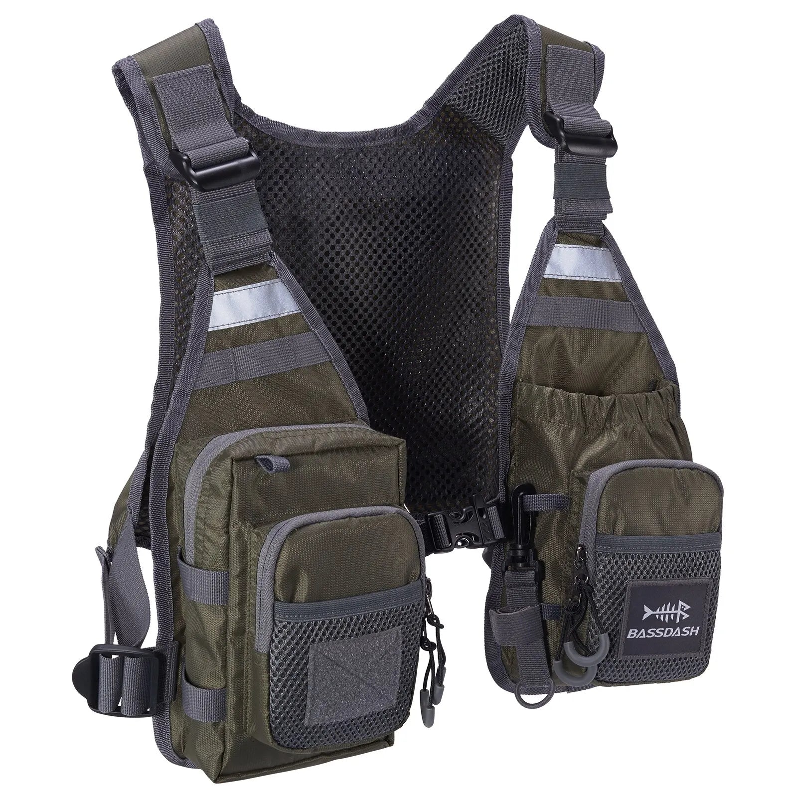 Chaleco de pesca con mosca ultraligero Bassdash  para hombres y mujeres, mochila de pecho portátil, talla única