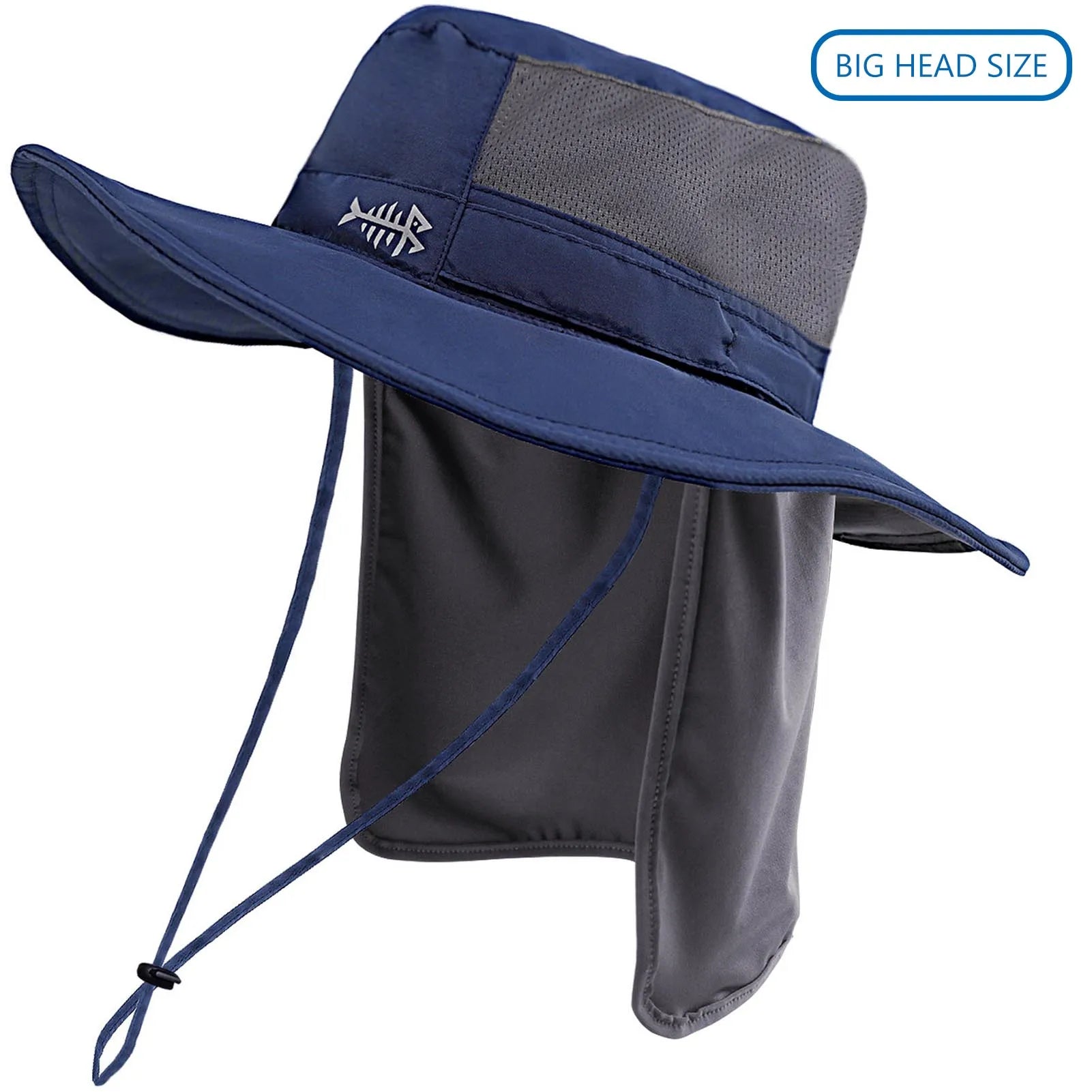 Bassdash - Sombrero de pesca desmontable con protección solar UPF 50+, resistente al agua y con solapa de cuello desmontable, ideal para senderismo y acampada