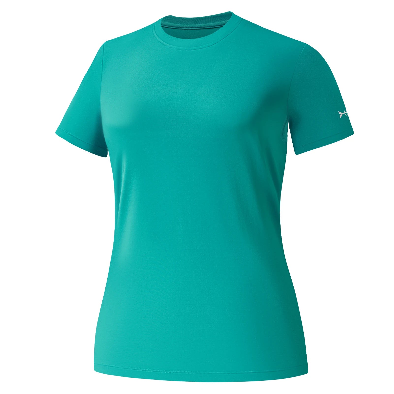 BASSDASH Camiseta de manga corta con cuello redondo y FPS 50+ para mujer, protección solar, refrescante, para pesca, senderismo, informal