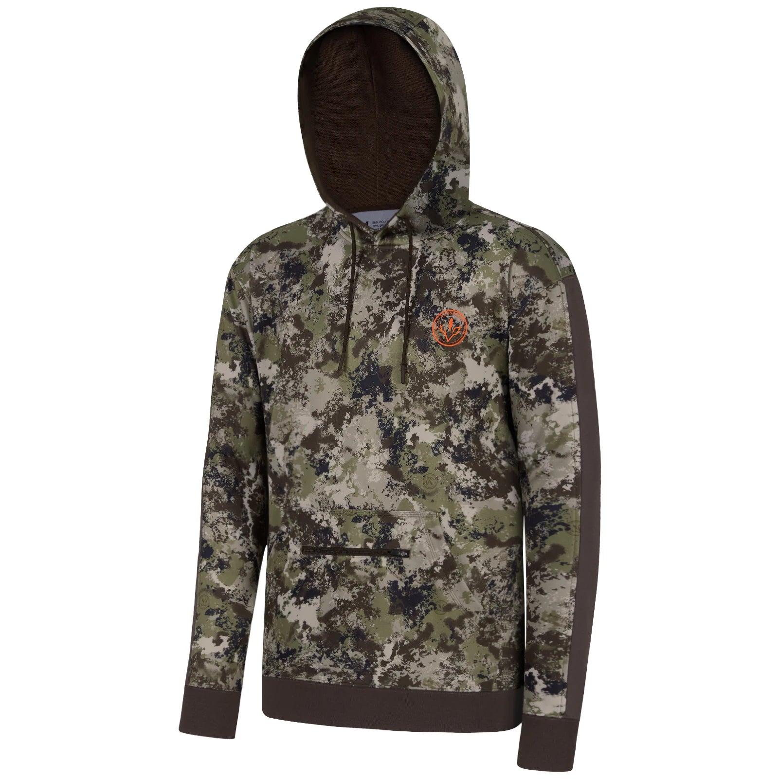 BASSDASH Sudadera con capucha de polar para caza para hombre, de peso medio, resistente al agua, de alto rendimiento, con camuflaje, para pesca al aire libre