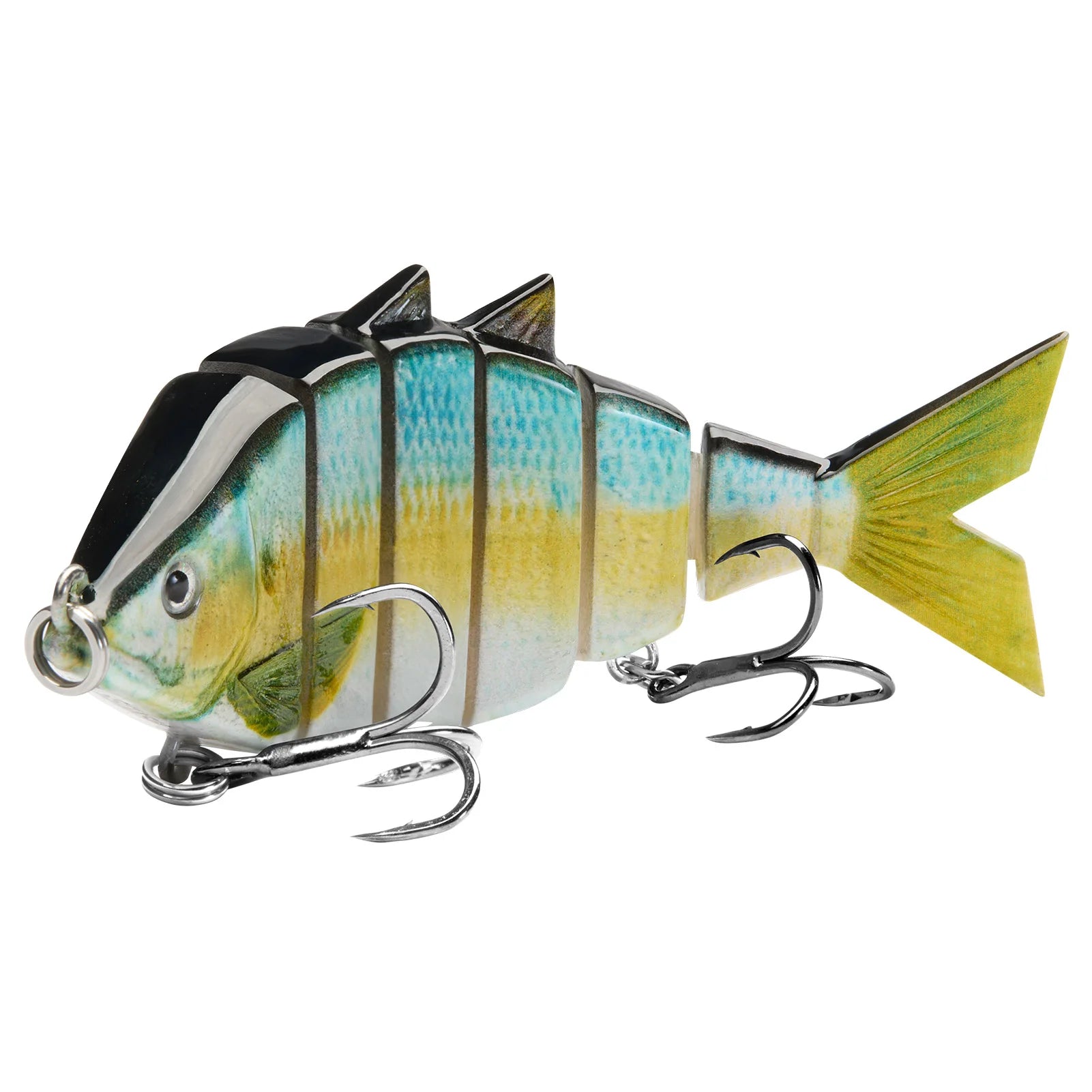 Señuelo de pesca duro multiarticulado BASSDASH Bone Swimbait   con segmentos de corte angular de 3,7 pulgadas/0,66 oz