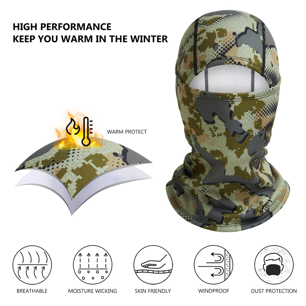 Bassdash - Máscara con capucha ninja para hombre y mujer, forro polar resistente al viento para el cuello, ideal para clima frío, pesca, caza, ciclismo, motociclismo, pasamontañas