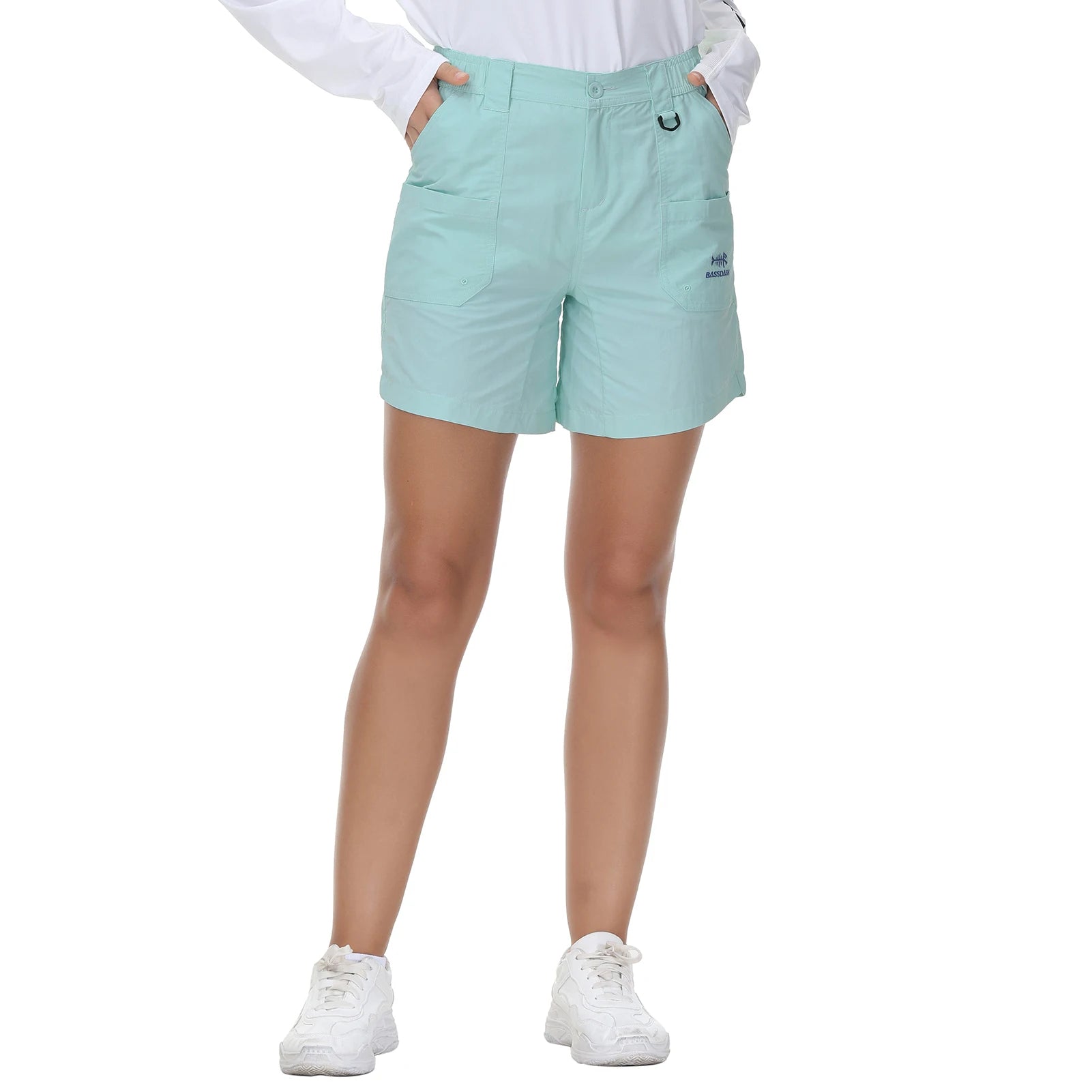 Pantalones cortos de pesca Bassdash de 7 pulgadas para mujer, resistentes al agua UPF 50+, de secado rápido, ligeros, para senderismo, con bolsillos