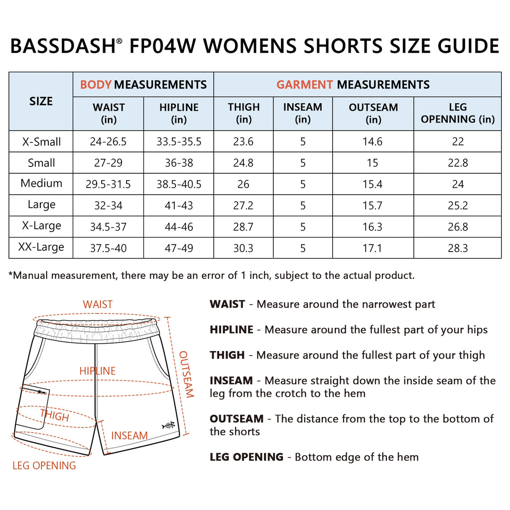 Pantalones cortos cargo Bassdash de 12,7 cm para mujer, para pesca, senderismo, secado rápido, con bolsillos con cremallera, resistentes al agua UPF 50+, para verano, informales