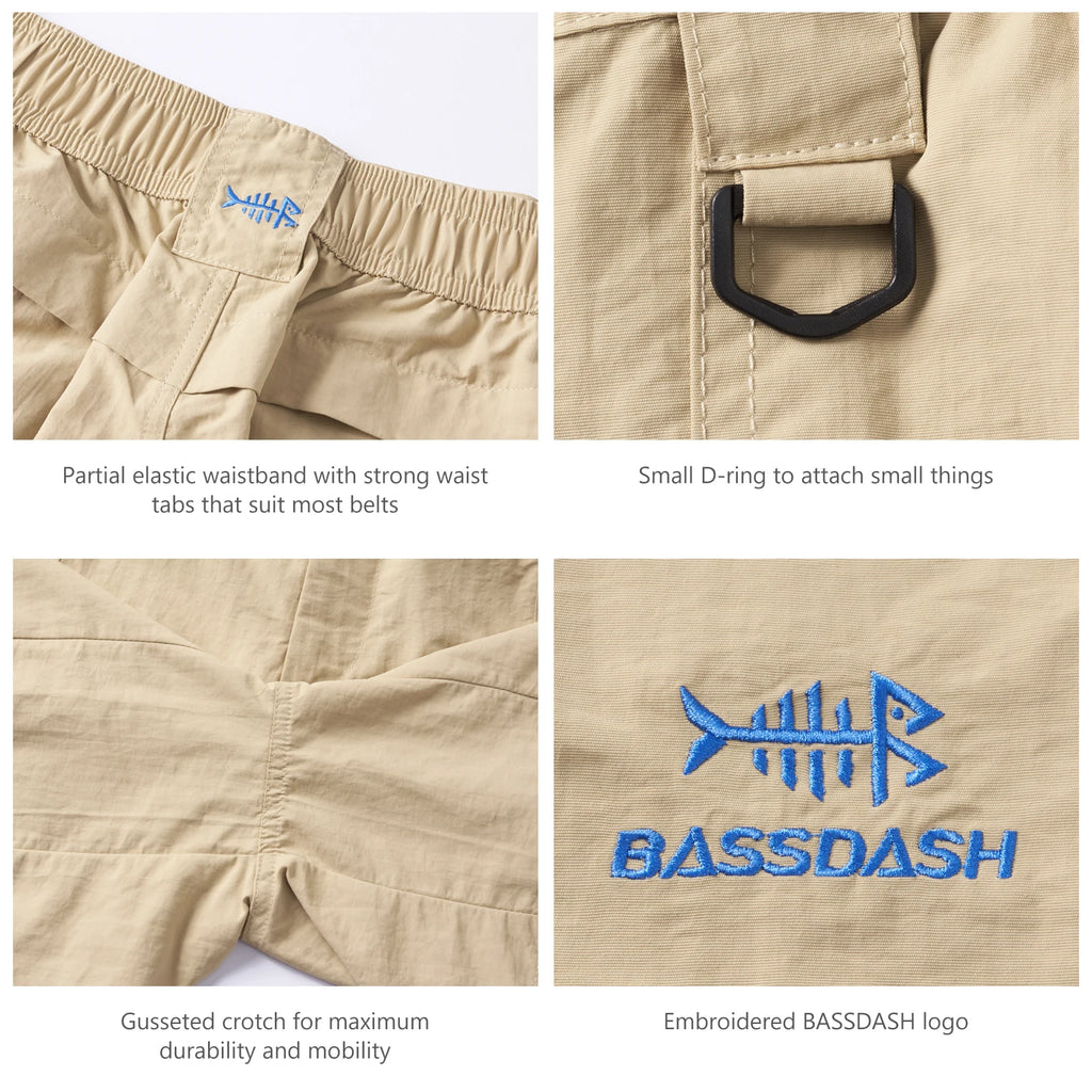 Pantalones cortos de pesca Bassdash de 7 pulgadas para mujer, resistentes al agua UPF 50+, de secado rápido, ligeros, para senderismo, con bolsillos