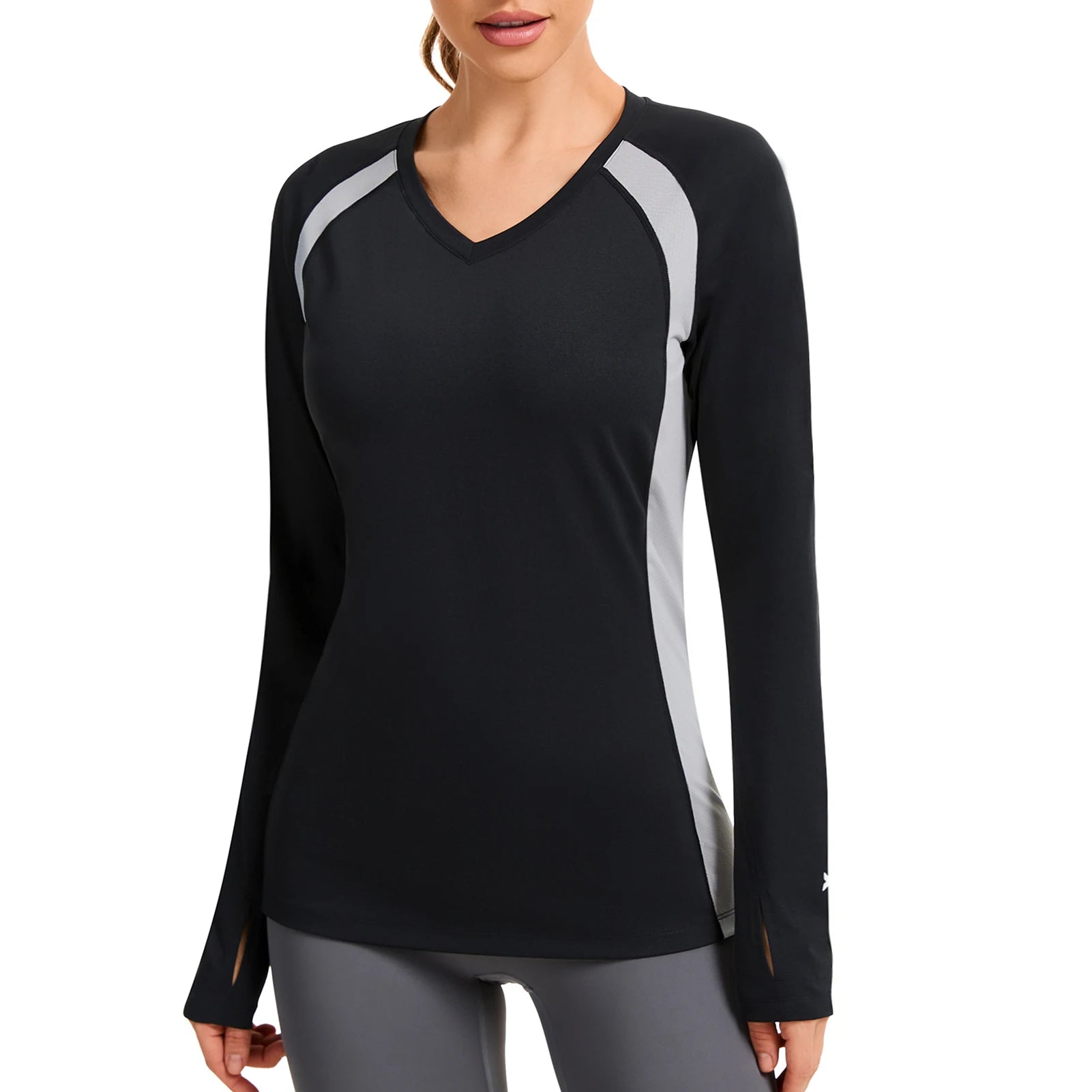BASSDASH - Camiseta de pesca antiarrugas para mujer, con protección solar UPF 50+, cuello en V, transpirable, para senderismo