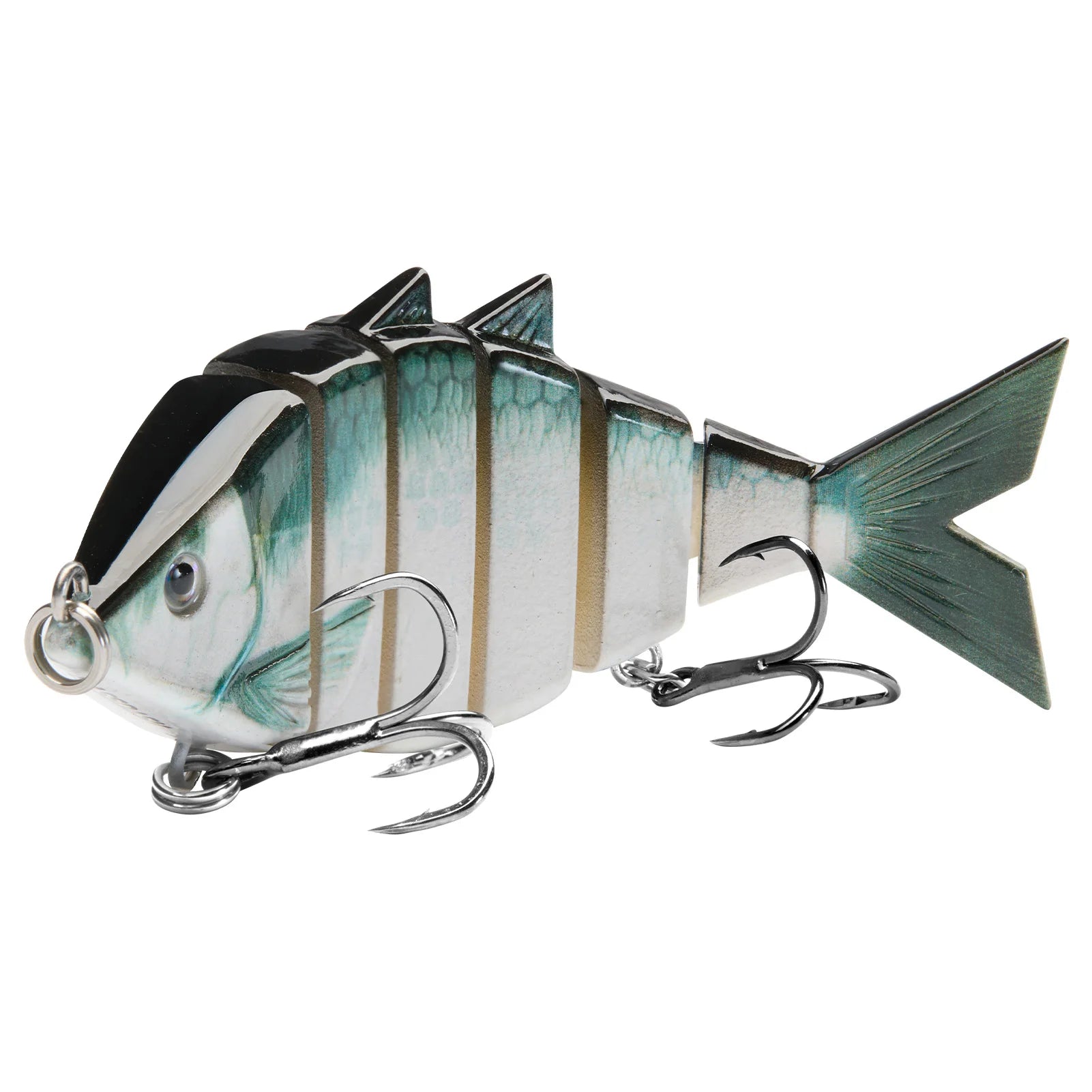 Señuelo de pesca duro multiarticulado BASSDASH Bone Swimbait   con segmentos de corte angular de 3,7 pulgadas/0,66 oz
