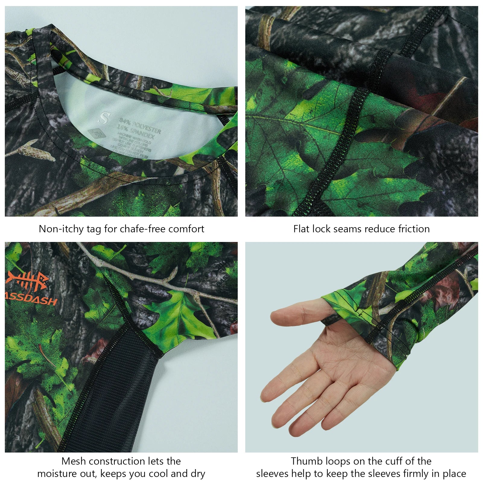 Camisa de caza de camuflaje Bassdash para mujer, manga larga, protección solar UPF 50+, rendimiento, pesca, senderismo