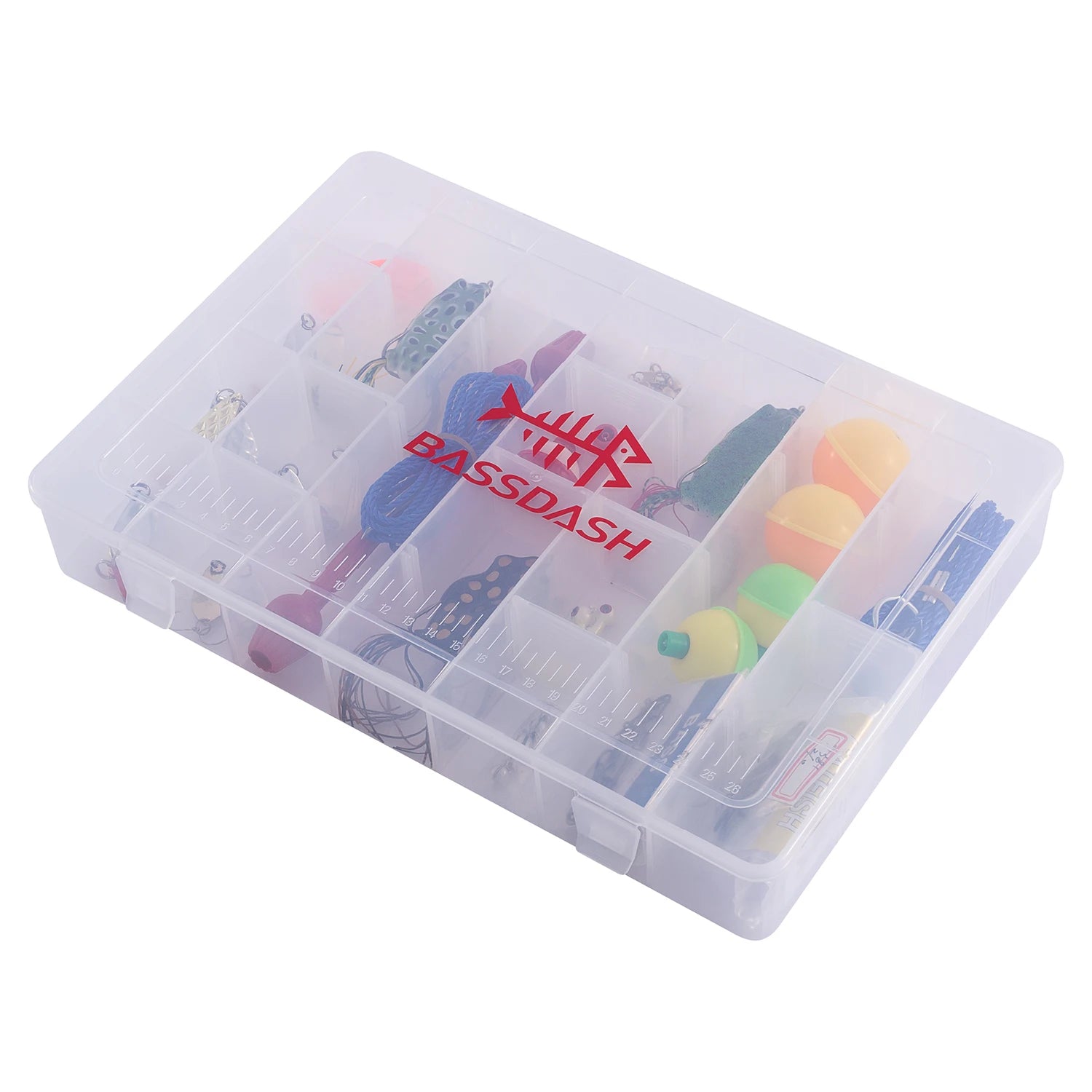 Bassdash Caja de almacenamiento de aparejos con divisores ajustables Caja de aparejos multiusos Bandeja para señuelos de pesca