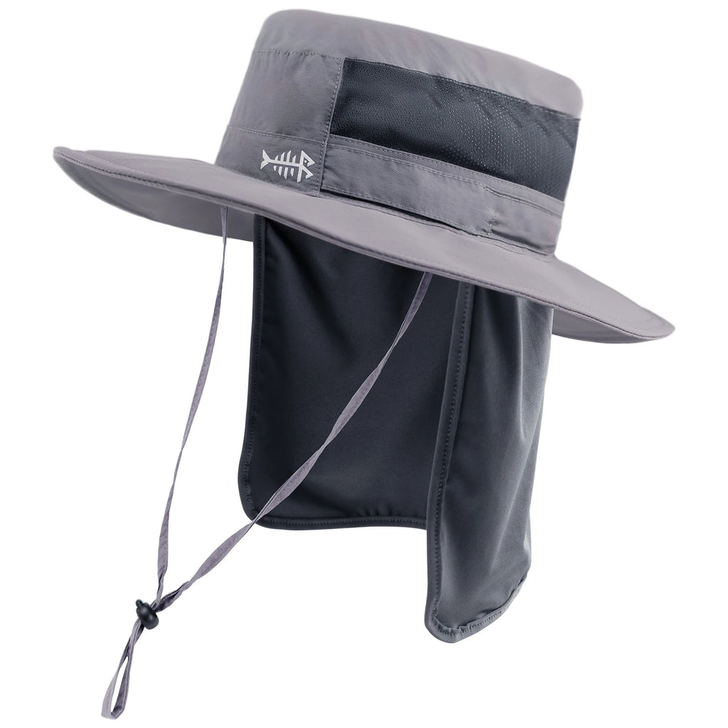 Bassdash - Sombrero de pesca desmontable con protección solar UPF 50+, resistente al agua y con solapa de cuello desmontable, ideal para senderismo y acampada