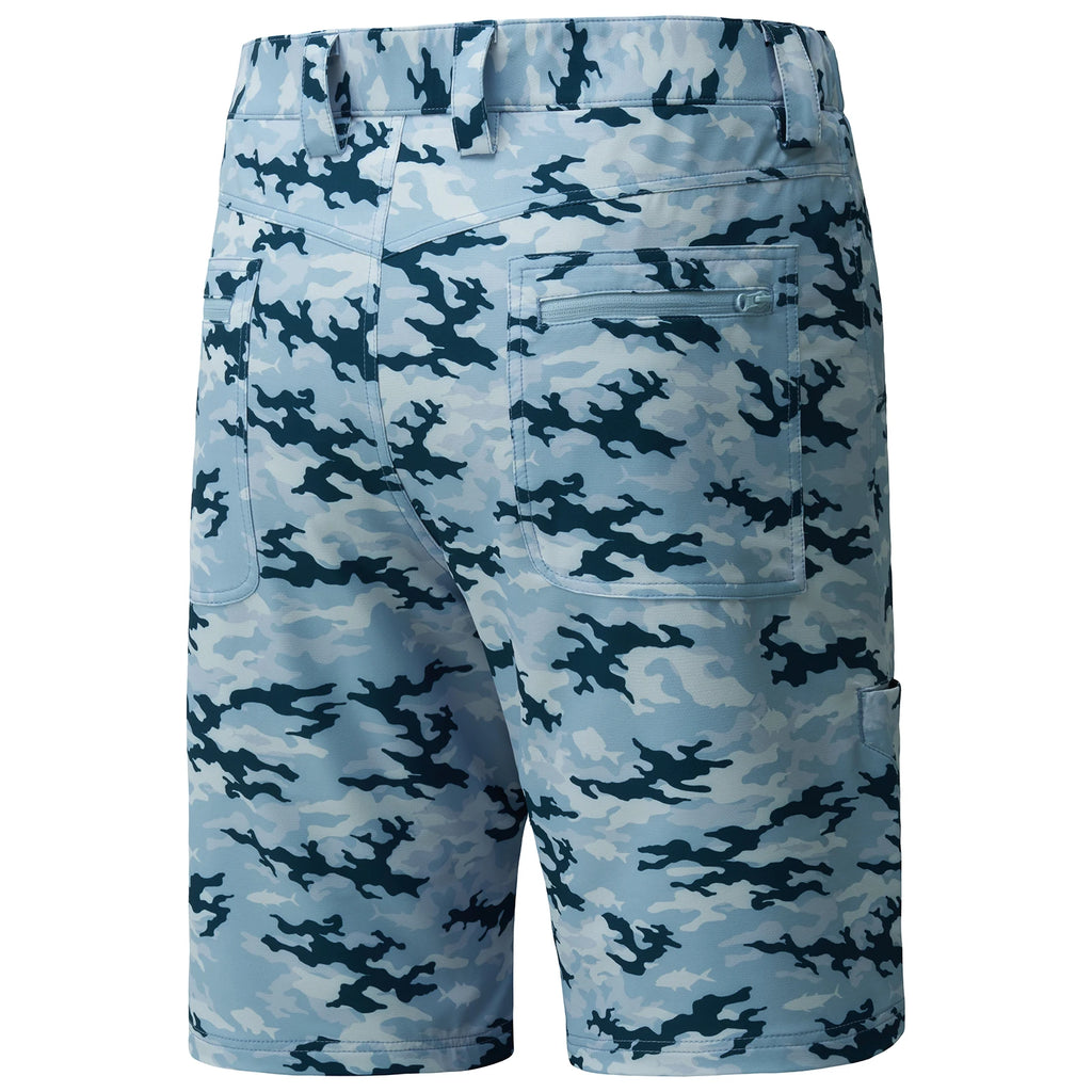 Pantalones cortos de pesca Bassdash para hombre, resistentes al agua, con bolsillos con cremallera, de secado rápido, de camuflaje, tácticos, para golf y senderismo