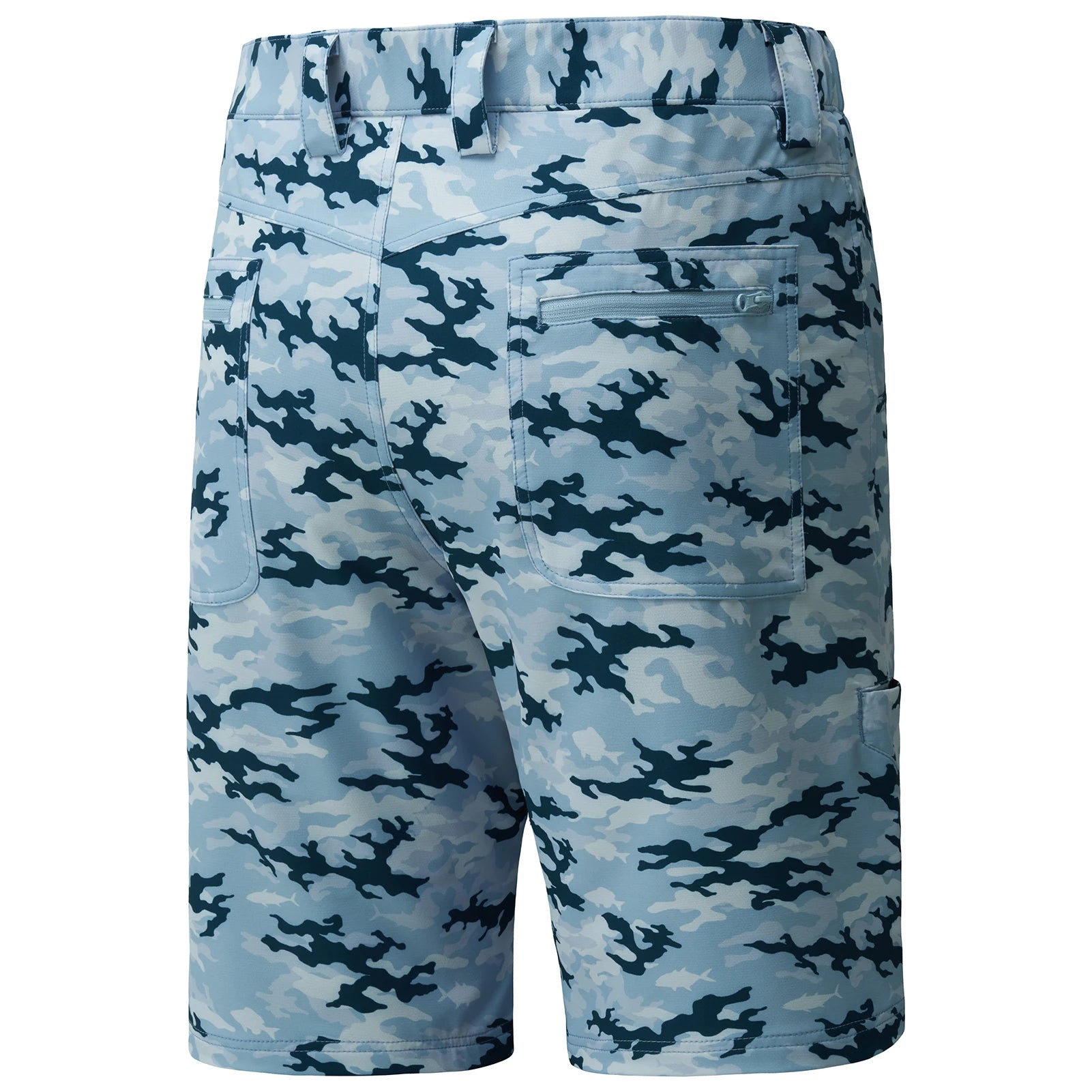 Pantalones cortos de pesca Bassdash para hombre, resistentes al agua, con bolsillos con cremallera, de secado rápido, de camuflaje, tácticos, para golf y senderismo