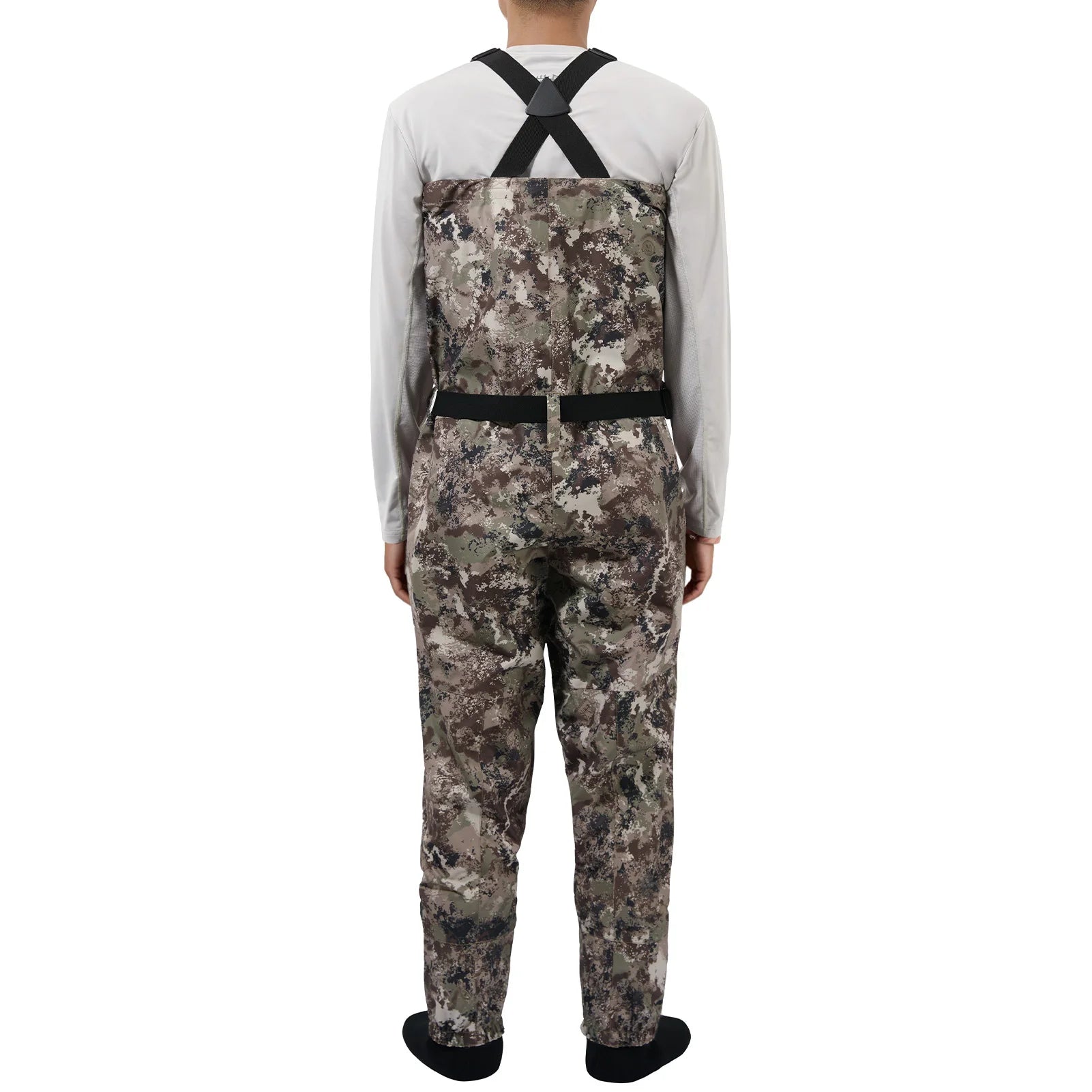 BASSDASH Men’s Lightweight Breathable Chest Wader Black Camo Stockingfoot for Fly Fishing Hunting FW11