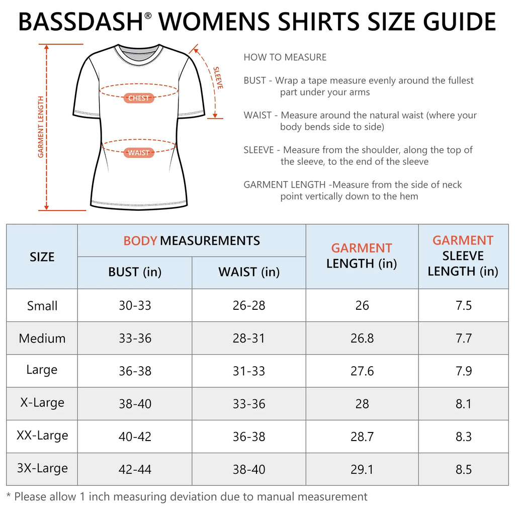 BASSDASH Camiseta de manga corta con cuello redondo y FPS 50+ para mujer, protección solar, refrescante, para pesca, senderismo, informal