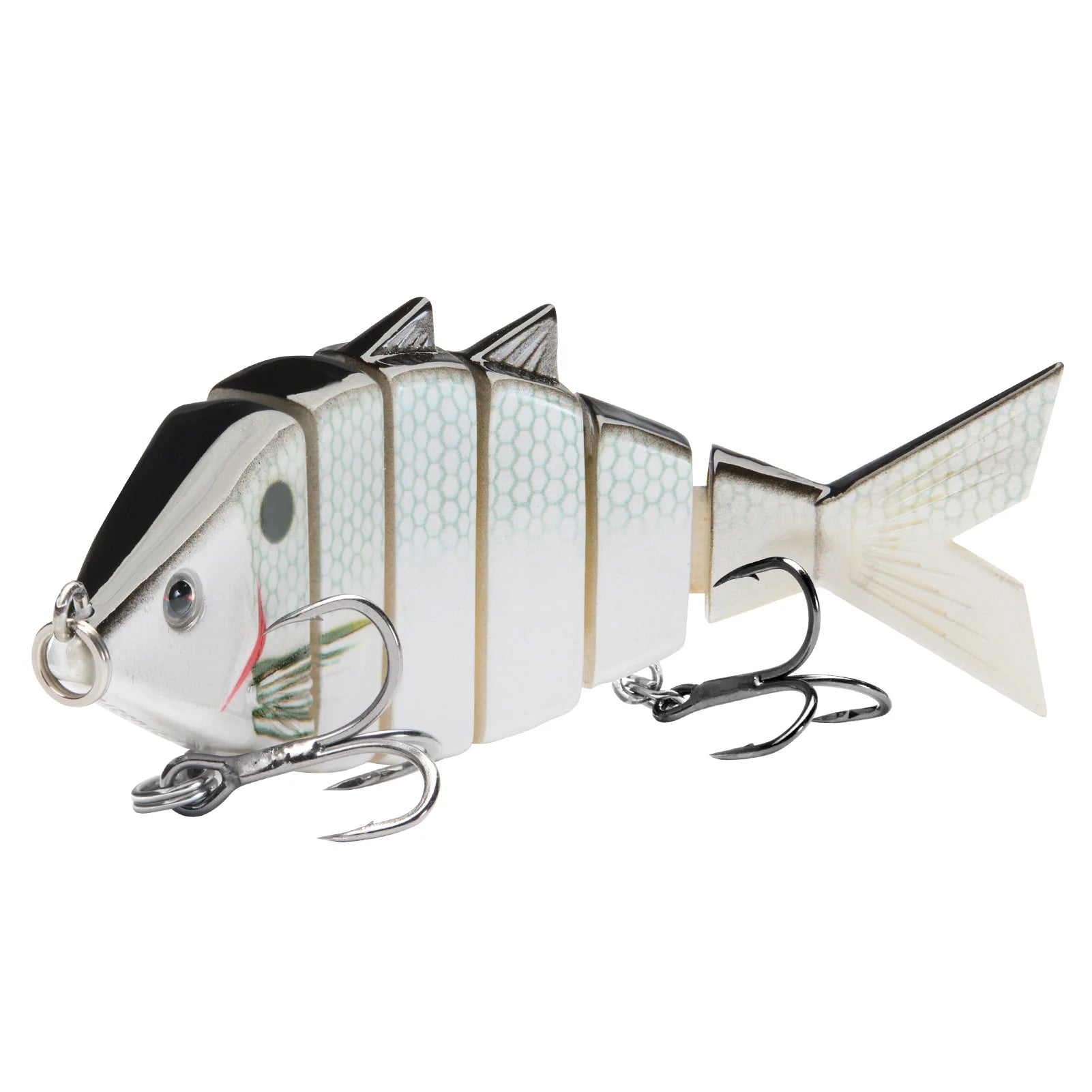 Señuelo de pesca duro multiarticulado BASSDASH Bone Swimbait   con segmentos de corte angular de 3,7 pulgadas/0,66 oz