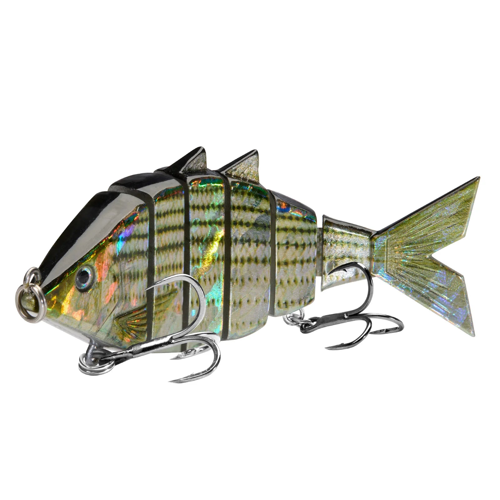 Señuelo de pesca duro multiarticulado BASSDASH Bone Swimbait   con segmentos de corte angular de 3,7 pulgadas/0,66 oz
