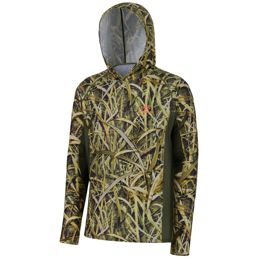 BASSDSASH - Sudadera ligera de camuflaje para caza, con protección UPF 50+, secado rápido, manga larga, para hombre, con capucha