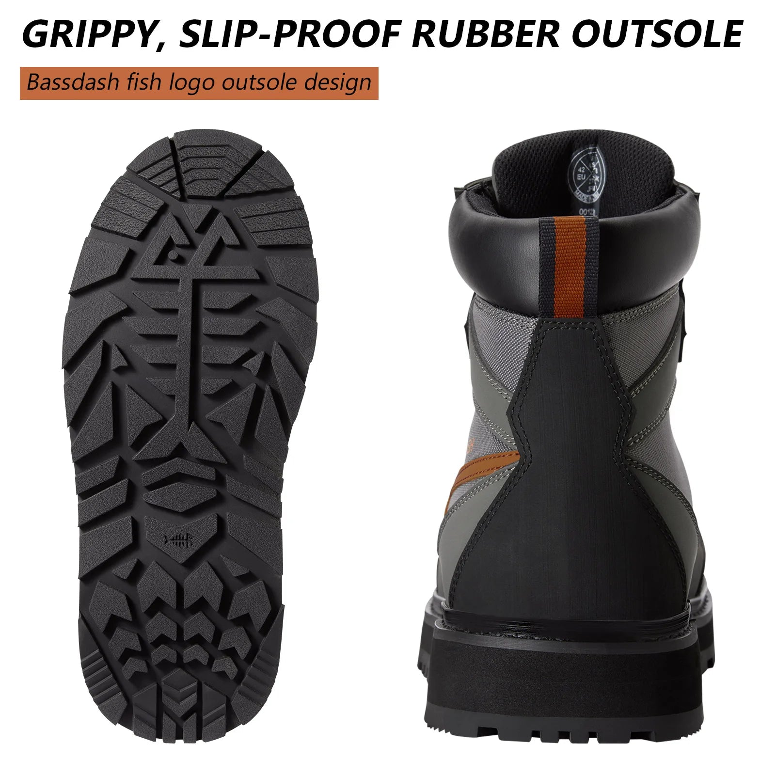Botas de vadeo BASSDASH Flex para hombre, ligeras, con suela de goma antideslizante, para pesca con mosca