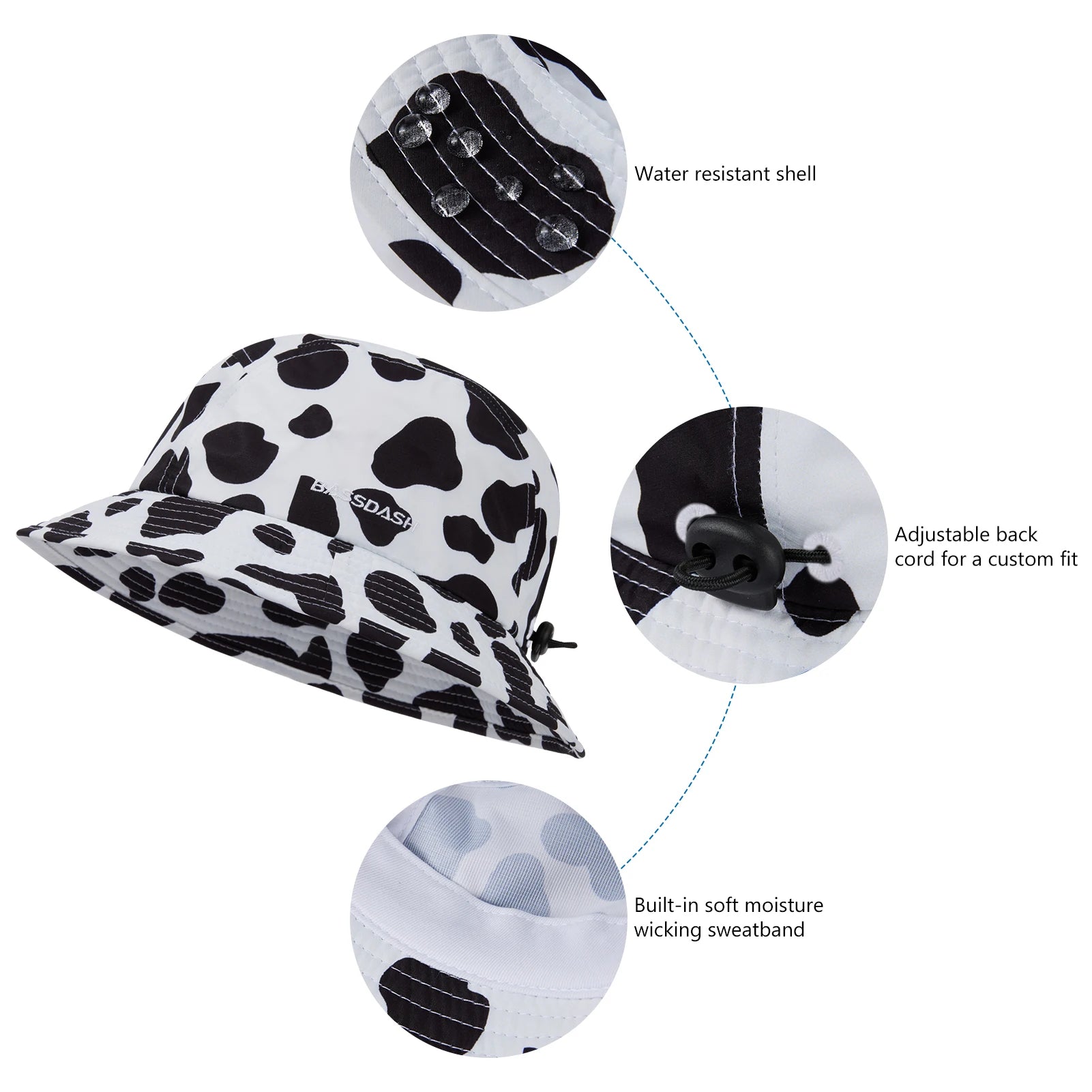 BASSDASH UPF50+ Fishing Bucket Hat for Men Women Lightweight Water Resistant Packable Outdoor Summer Sun Hats FH13