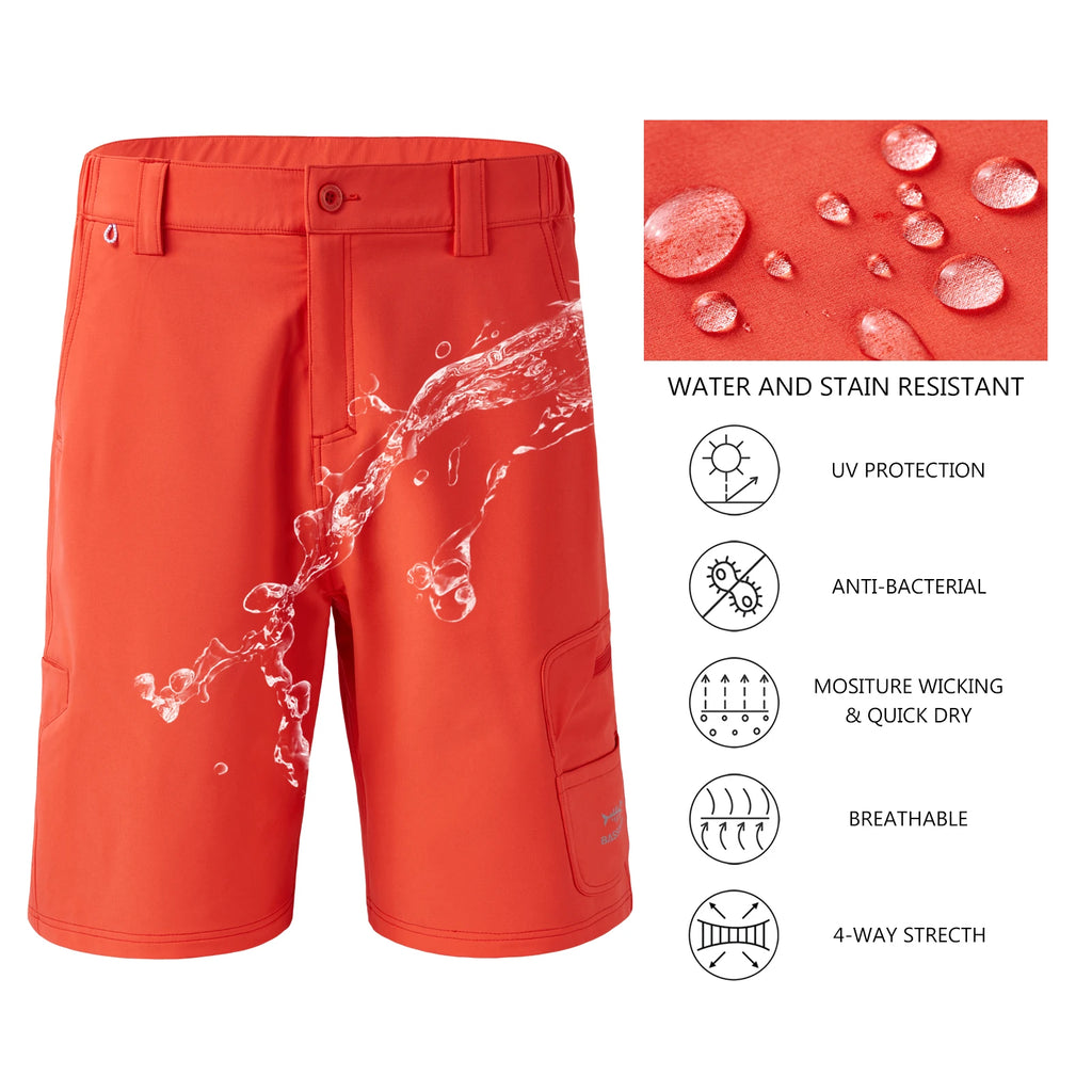 Pantalones cortos de pesca Bassdash para hombre, resistentes al agua, con bolsillos con cremallera, de secado rápido, de camuflaje, tácticos, para golf y senderismo