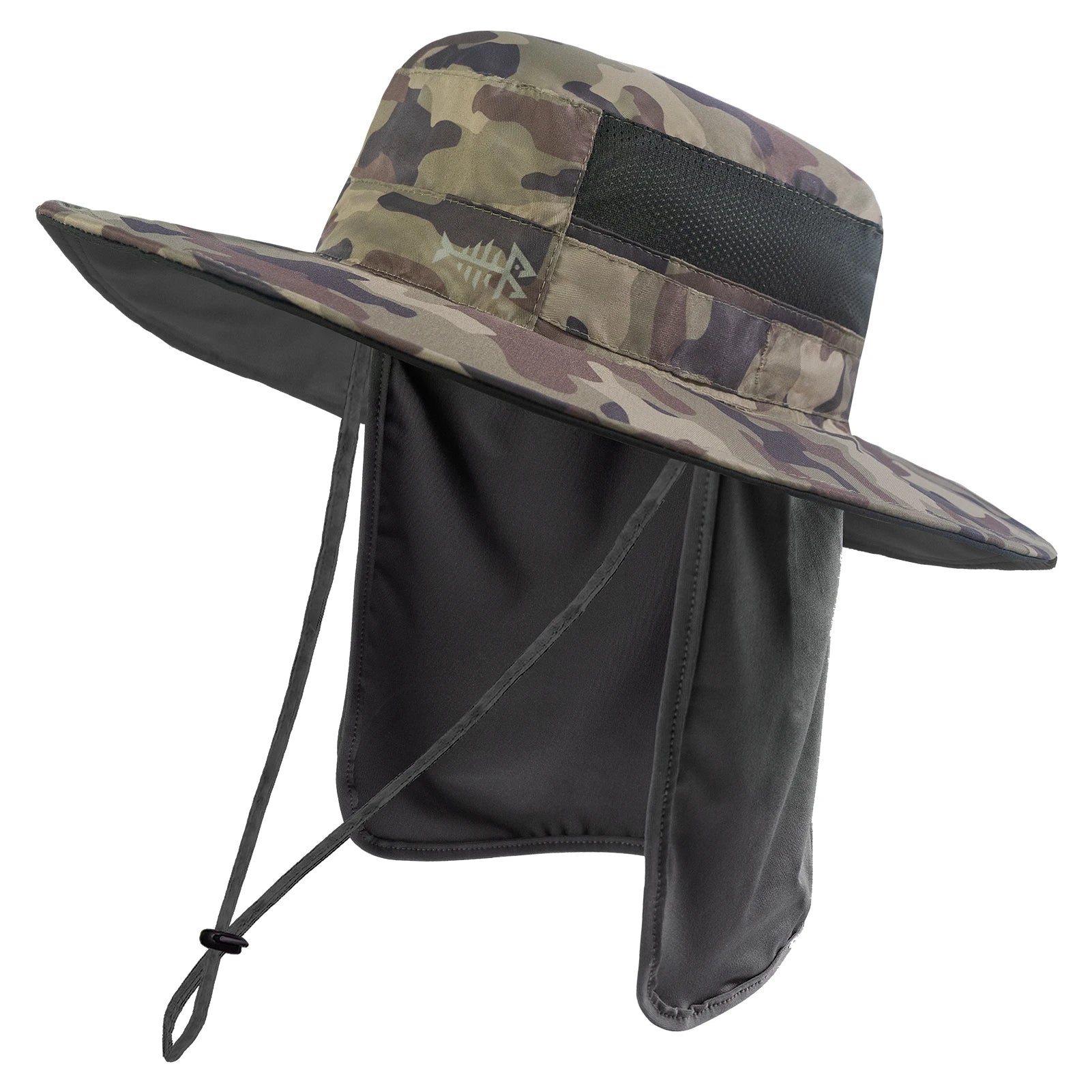 Bassdash - Sombrero de pesca desmontable con protección solar UPF 50+, resistente al agua y con solapa de cuello desmontable, ideal para senderismo y acampada