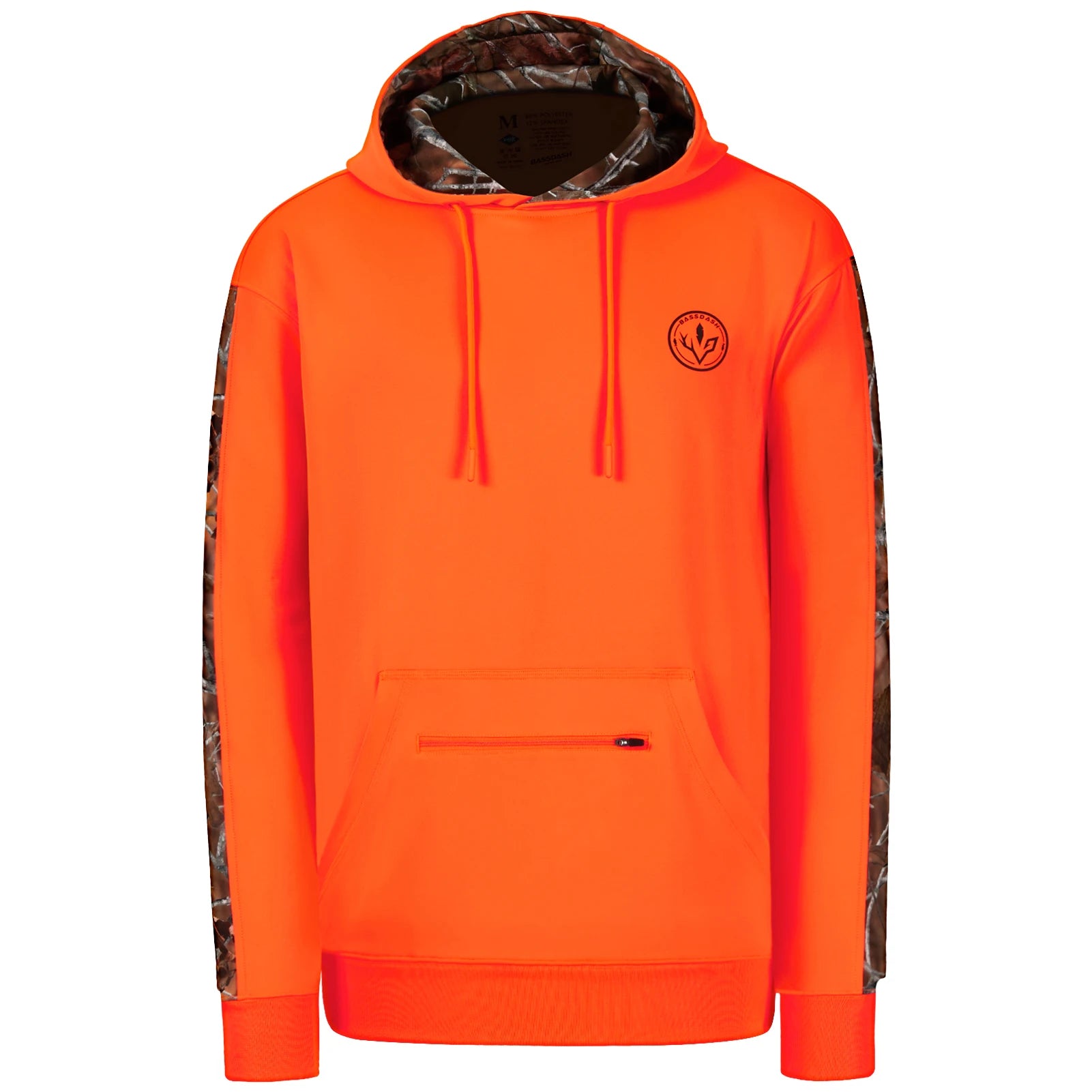 BASSDASH Sudadera con capucha de polar para caza para hombre, de peso medio, resistente al agua, de alto rendimiento, con camuflaje, para pesca al aire libre