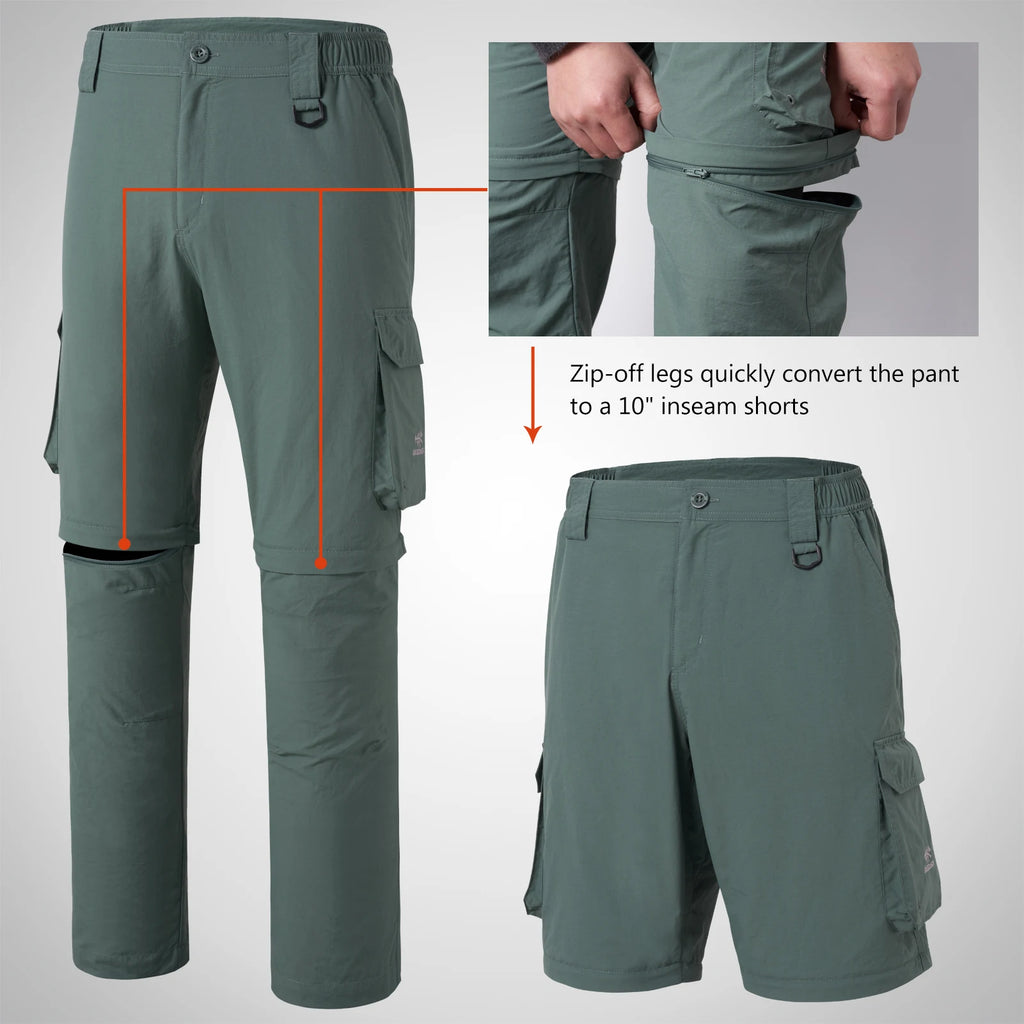 Bassdash Men’s Outdoor Quick Dry Convertible Pants Zip-Off Water Resistant Lightweight Fishing Hiking Cargo Shorts with UPF50+