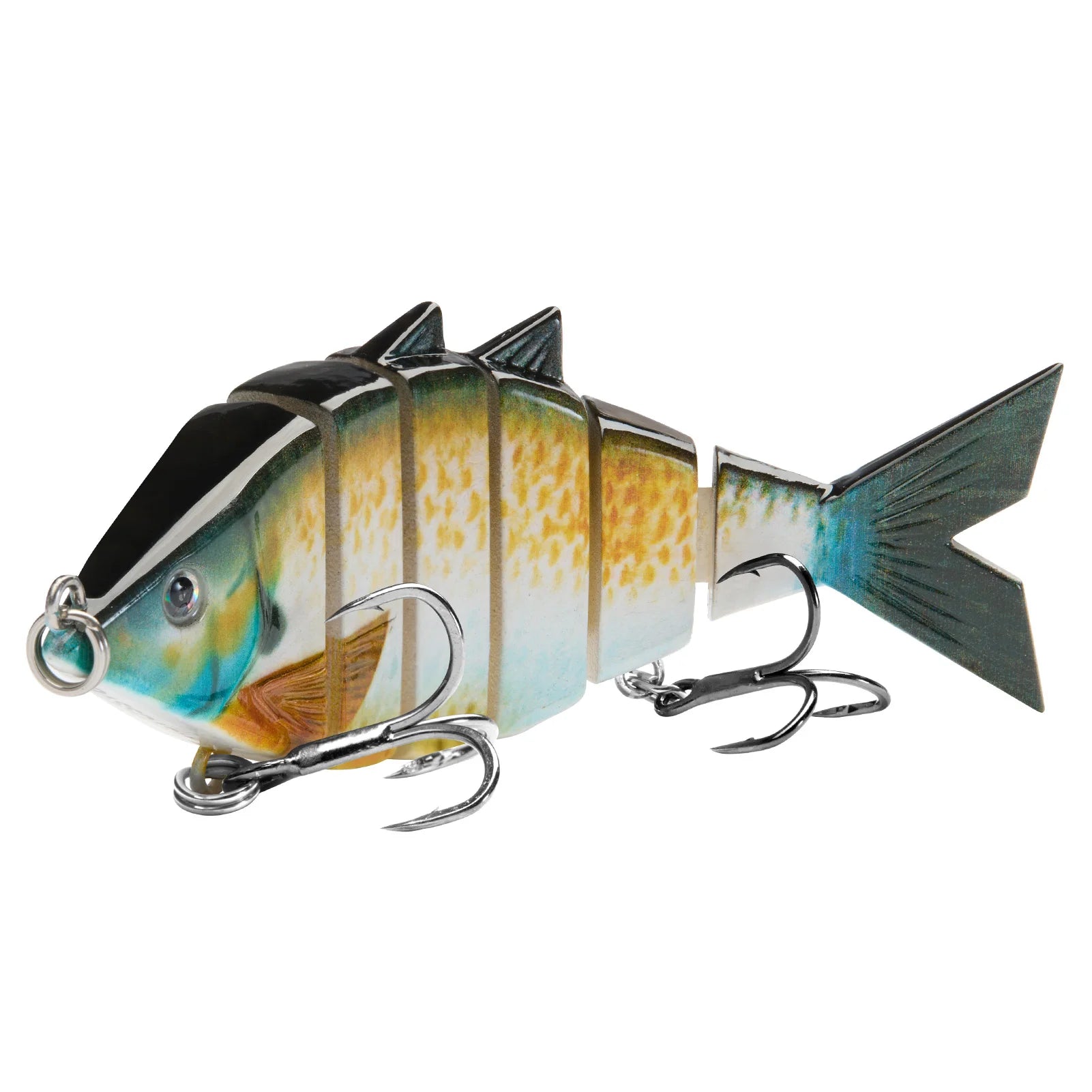 Señuelo de pesca duro multiarticulado BASSDASH Bone Swimbait   con segmentos de corte angular de 3,7 pulgadas/0,66 oz