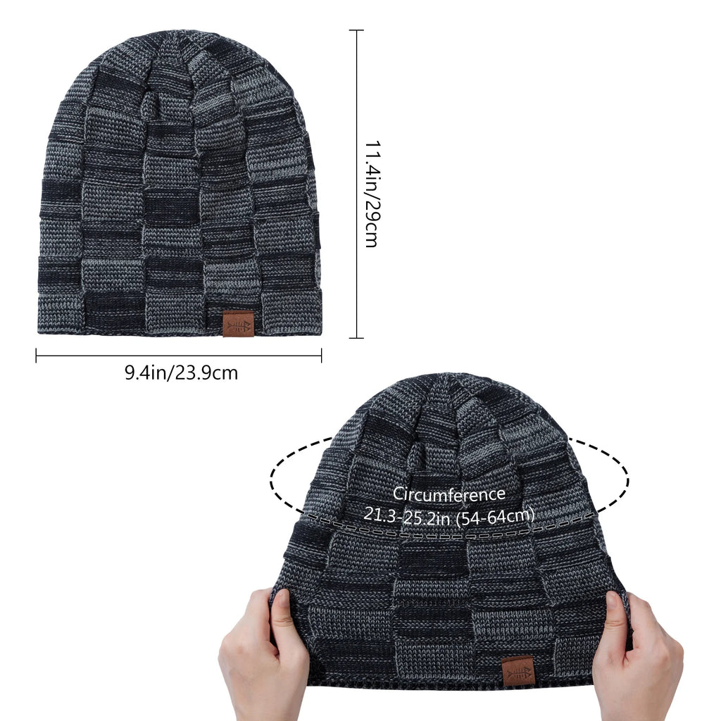 BASSDASH Winter Slouchy Beanies Thick Fleece Lined Skull Cap for Men Women Warm Knitting Hat