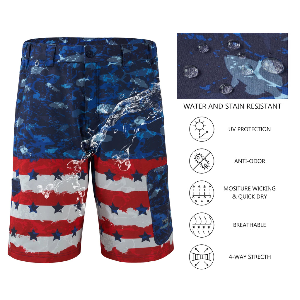 Pantalones cortos de pesca Bassdash para hombre, resistentes al agua, con bolsillos con cremallera, de secado rápido, de camuflaje, tácticos, para golf y senderismo