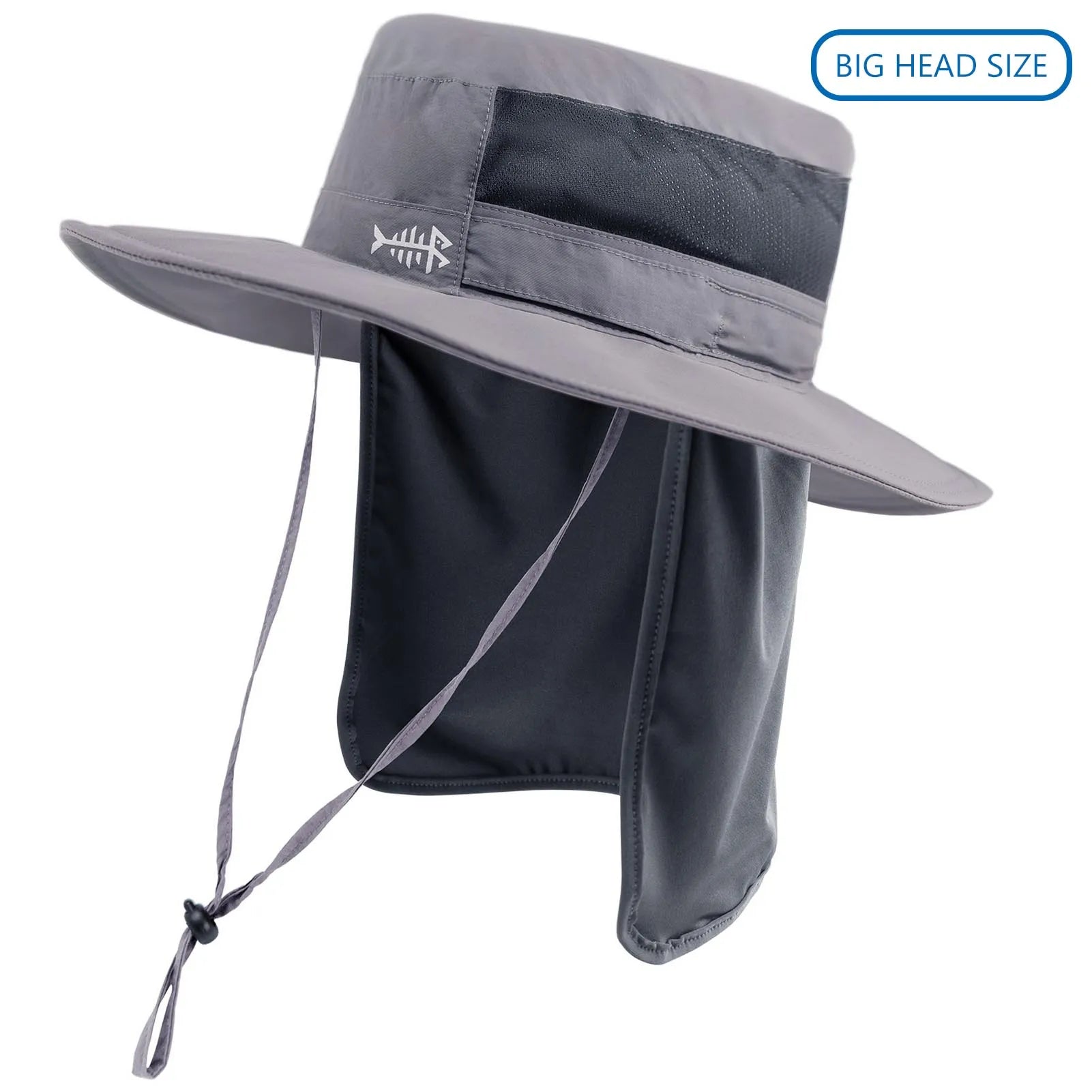 Bassdash - Sombrero de pesca desmontable con protección solar UPF 50+, resistente al agua y con solapa de cuello desmontable, ideal para senderismo y acampada