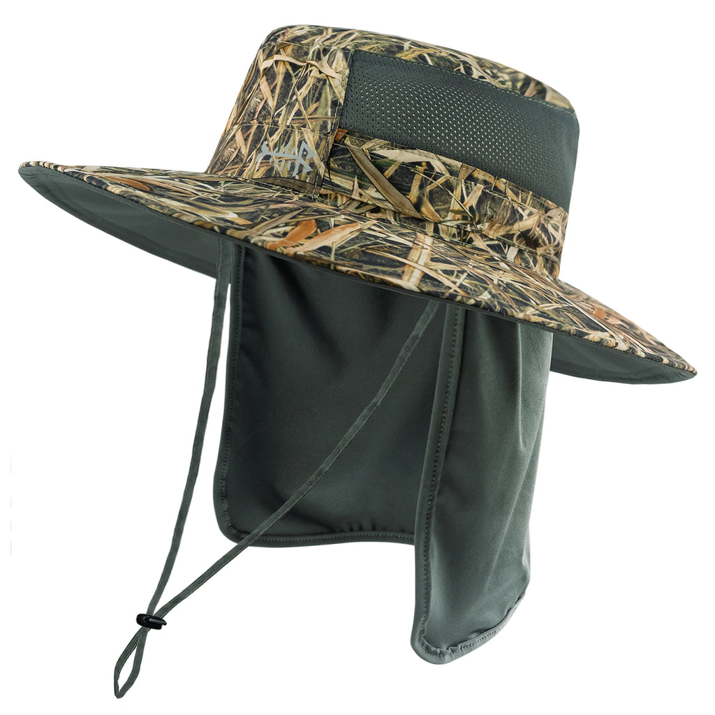 Bassdash - Sombrero de pesca desmontable con protección solar UPF 50+, resistente al agua y con solapa de cuello desmontable, ideal para senderismo y acampada