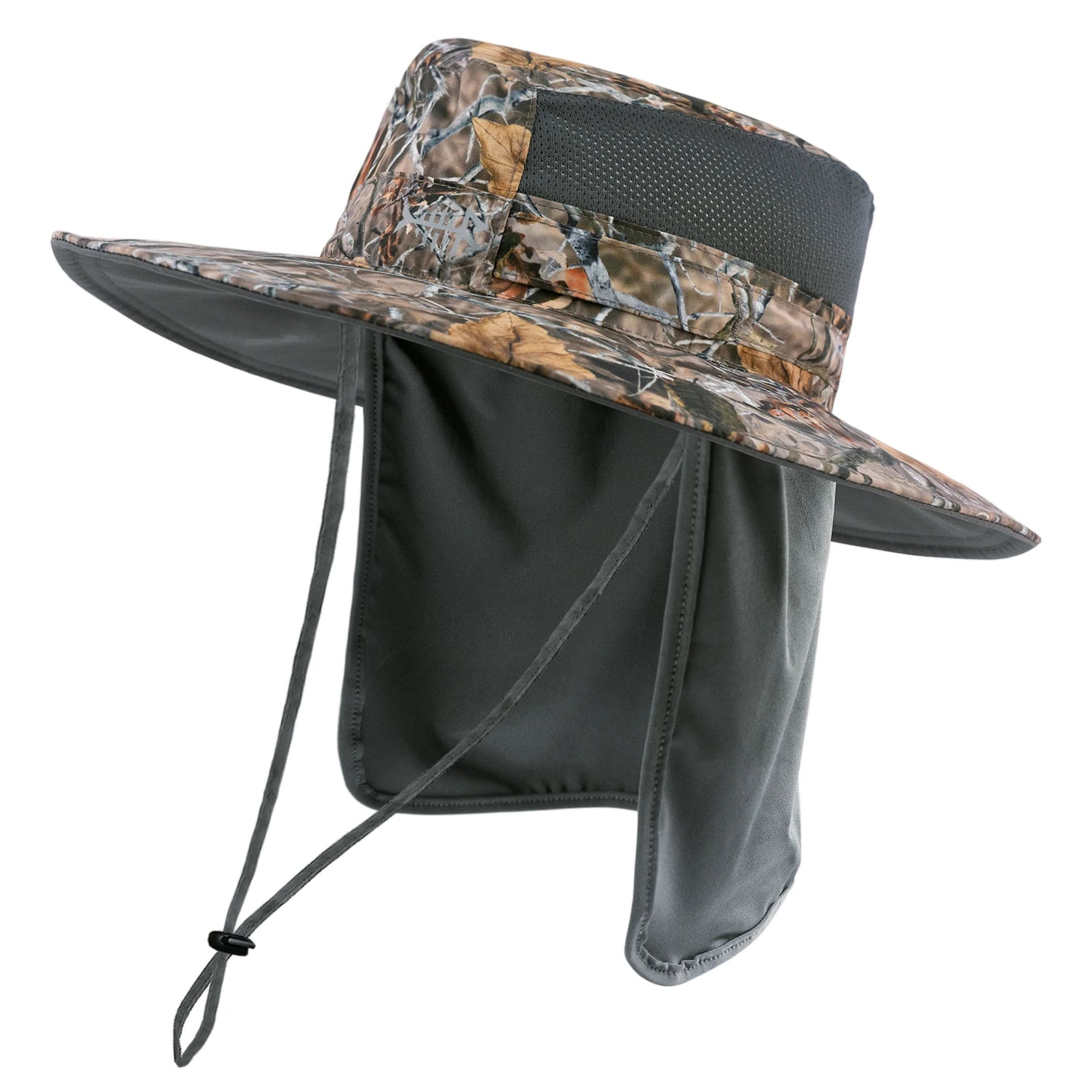 Bassdash - Sombrero de pesca desmontable con protección solar UPF 50+, resistente al agua y con solapa de cuello desmontable, ideal para senderismo y acampada