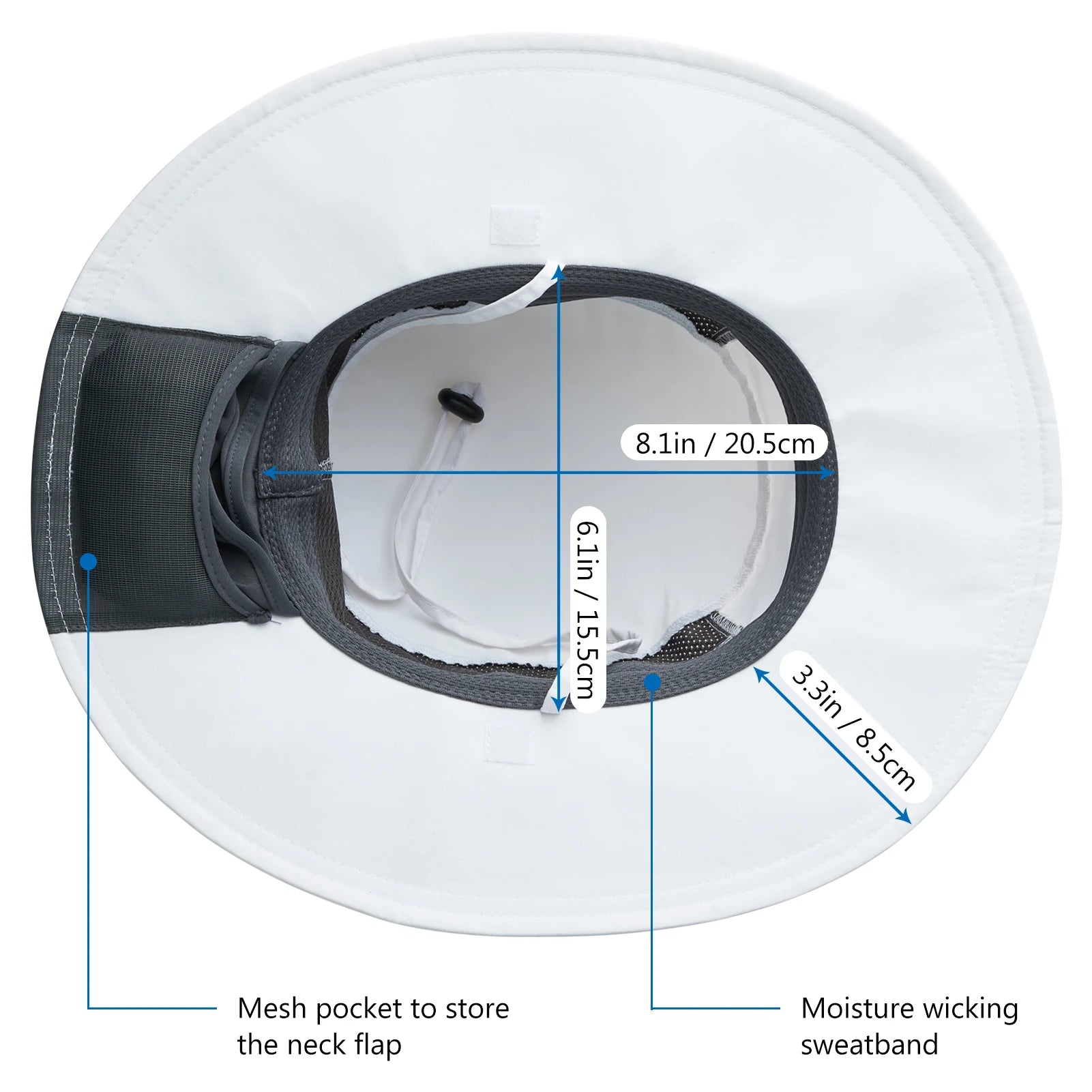 Bassdash - Sombrero de pesca desmontable con protección solar UPF 50+, resistente al agua y con solapa de cuello desmontable, ideal para senderismo y acampada