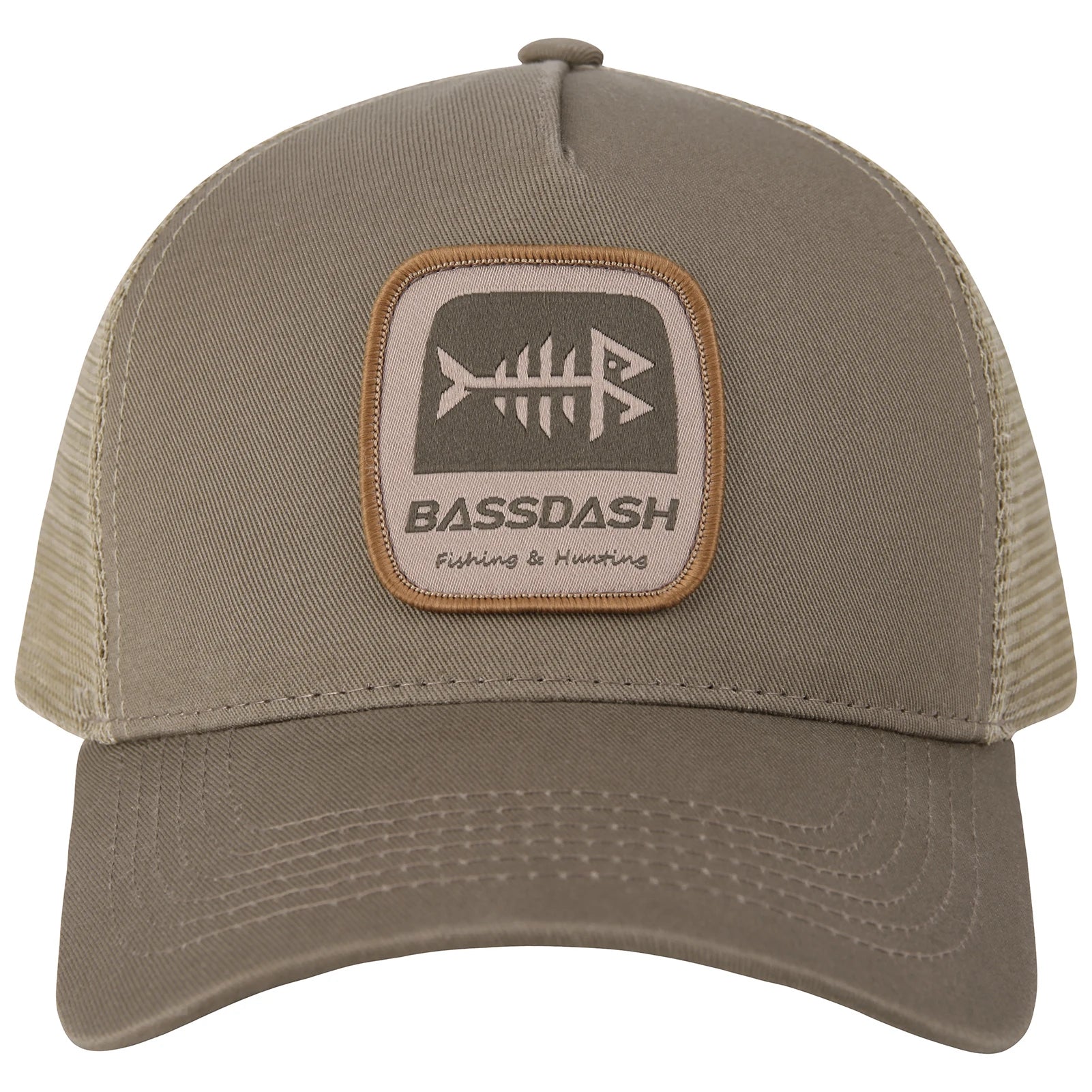 BASSDASH Trucker Hat Embroidered Patch Adjustable Baseball Cap Mesh Back Fishing Hat