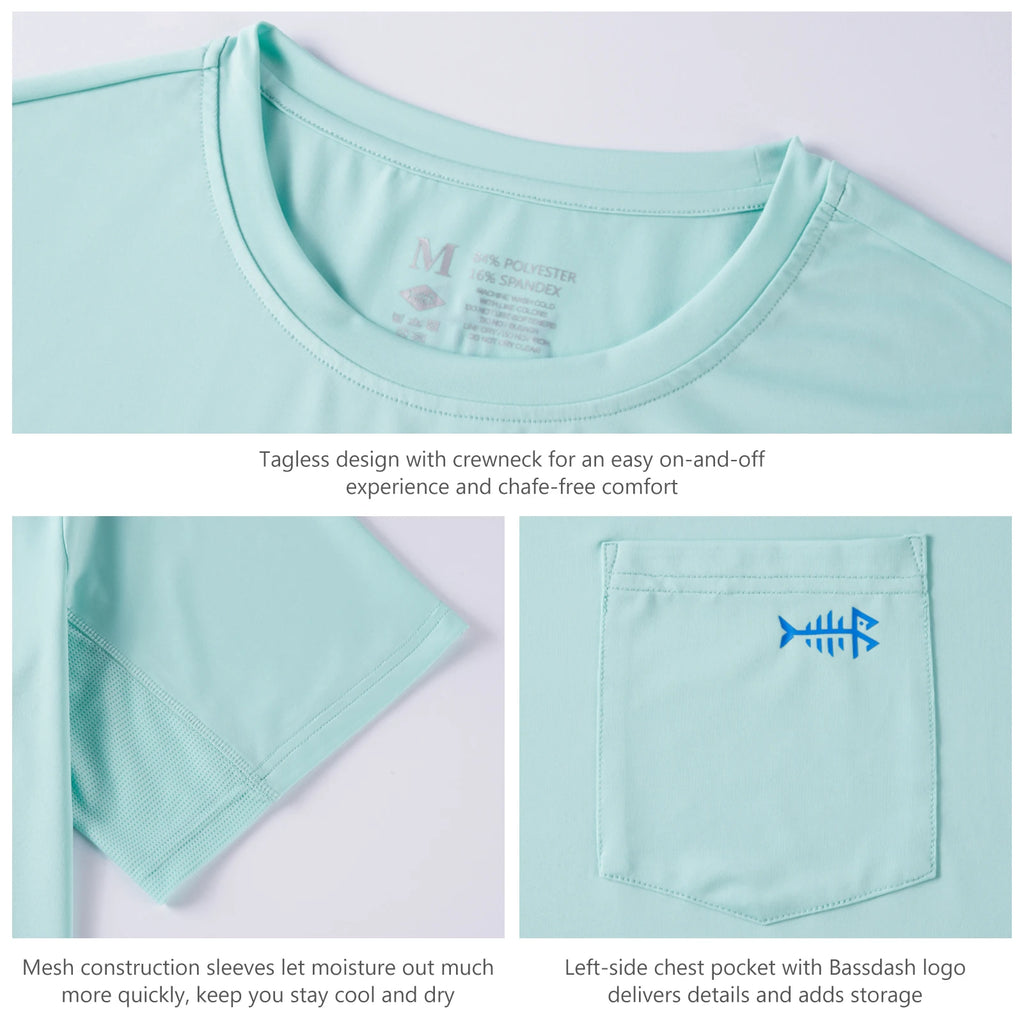 Bassdash Men’s UPF 50+ Performance Short Sleeve Pocket T-shirt UV Sun Protection Fishing Hiking Kayaking Sports Shirts