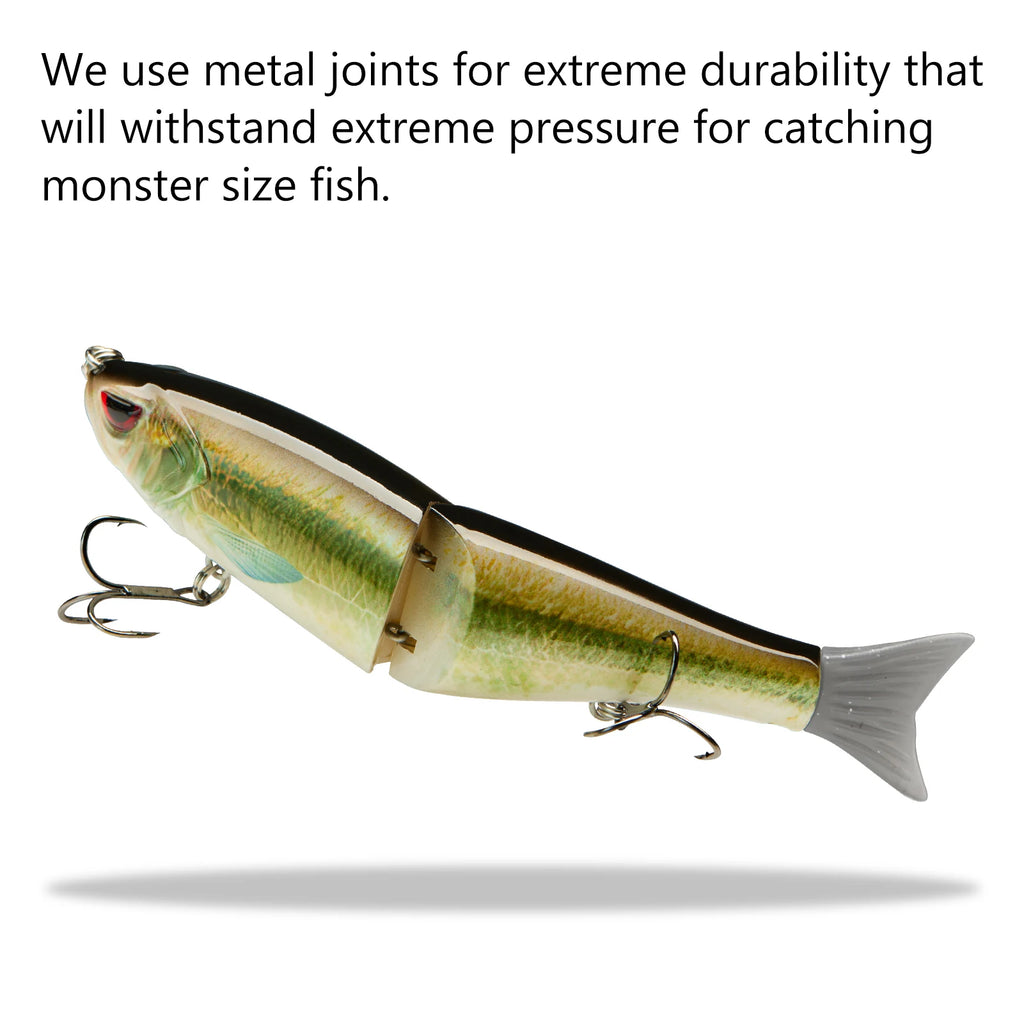 Bassdash Swimbaits - Señuelos deslizantes para lucio, trucha y pececillo, duros, 17,8 cm/62,5 g y 11,5 cm/18,4 g