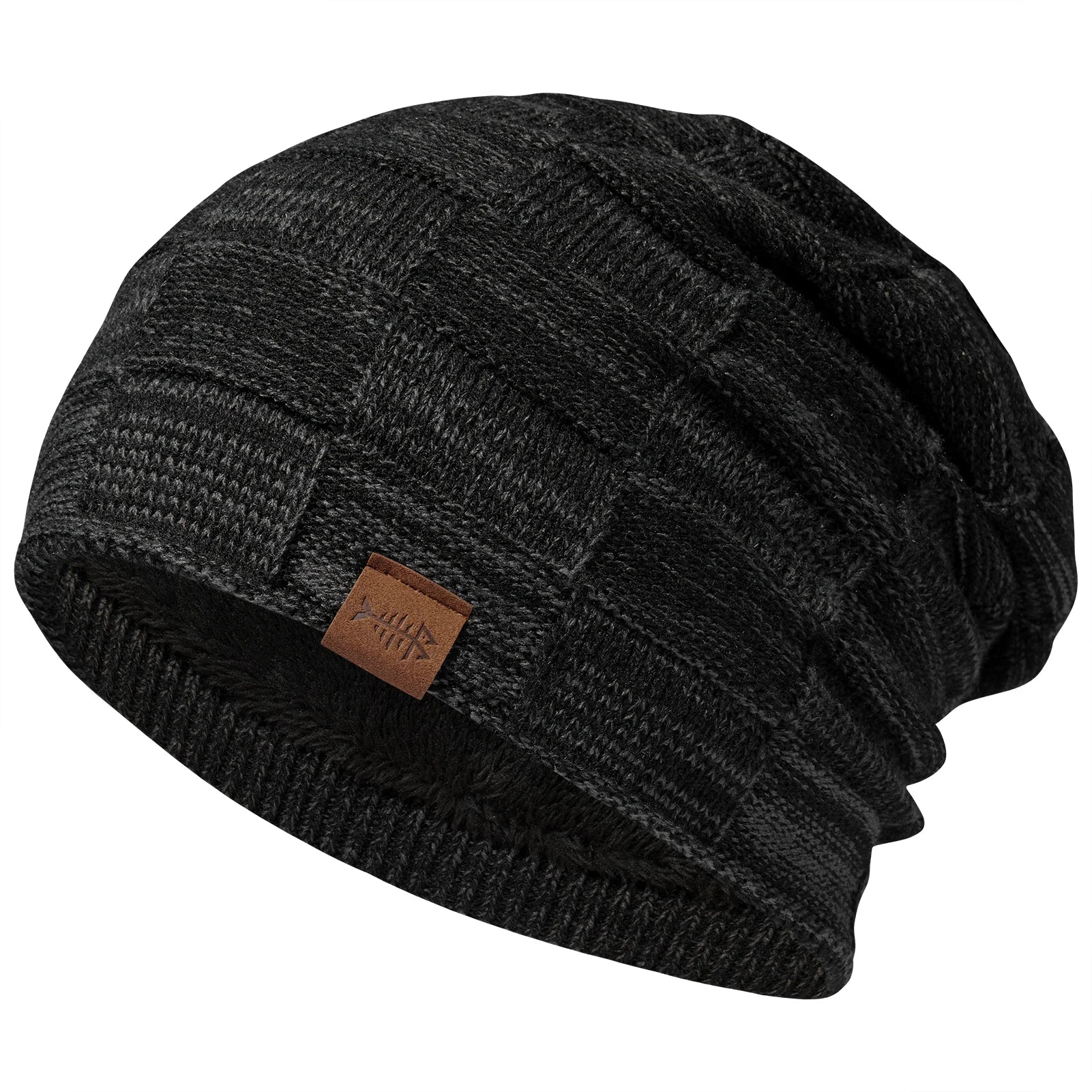 BASSDASH Winter Slouchy Beanies Thick Fleece Lined Skull Cap for Men Women Warm Knitting Hat