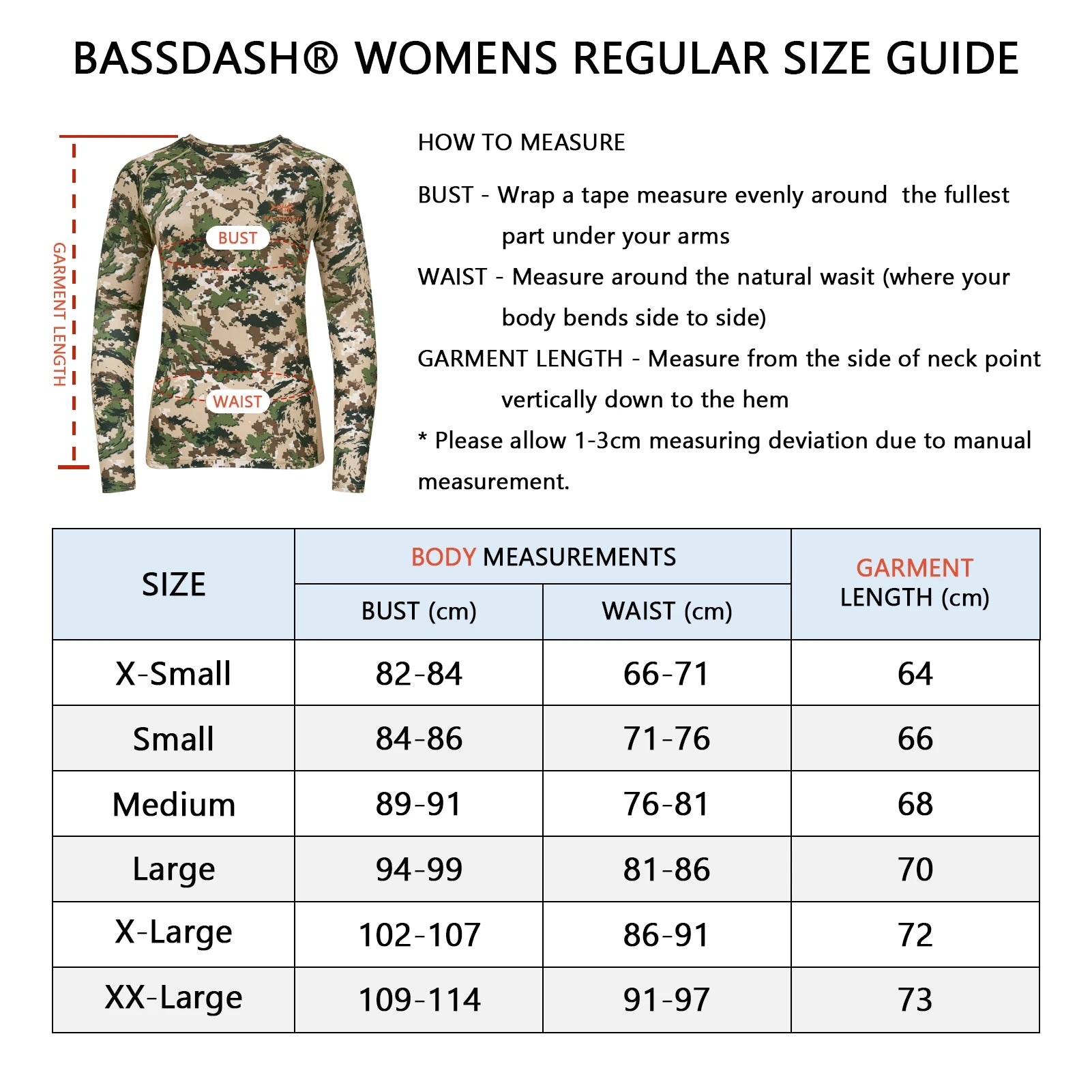 Camisa de caza de camuflaje Bassdash para mujer, manga larga, protección solar UPF 50+, rendimiento, pesca, senderismo