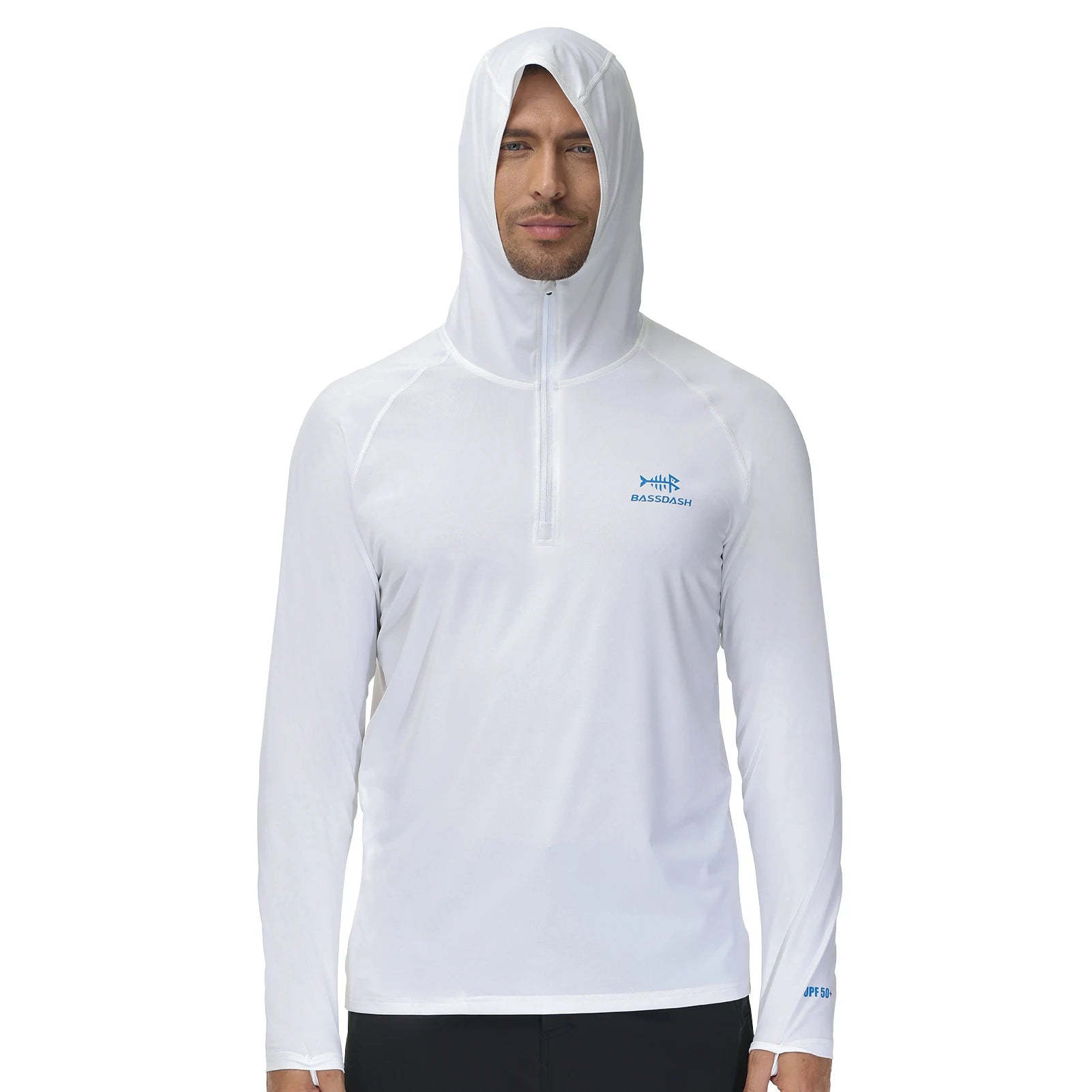 BASSDASH Men’s 1/4 Zip Fishing Hoodie Shirt UPF 50+ Quick Dry Performance Long Sleeve Sun Protection FS24M