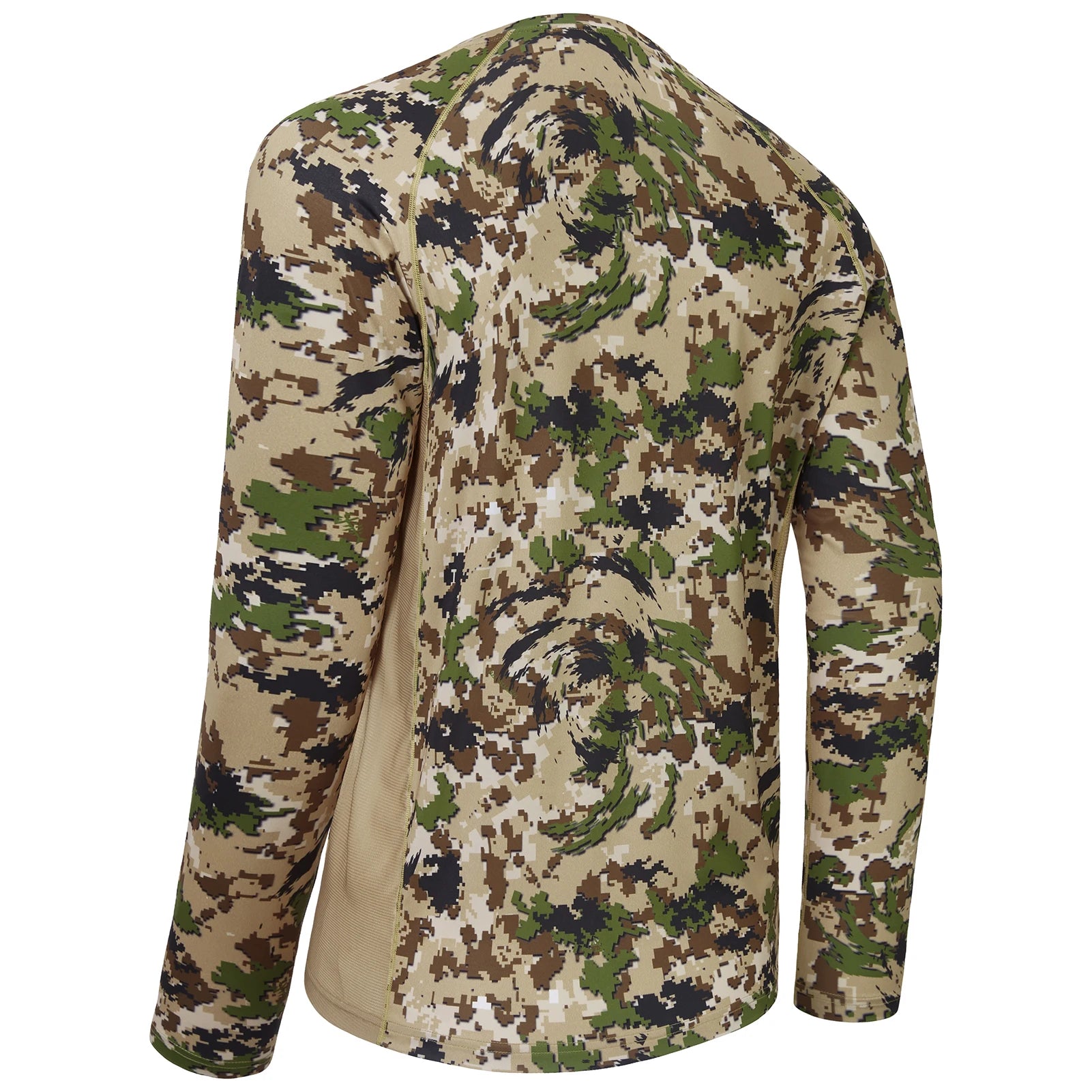 Camisa de manga larga Bassdash para hombre, de camuflaje para caza, rendimiento para pesca, sudadera con camuflaje, musgo, madera, juncos, bosque SD1