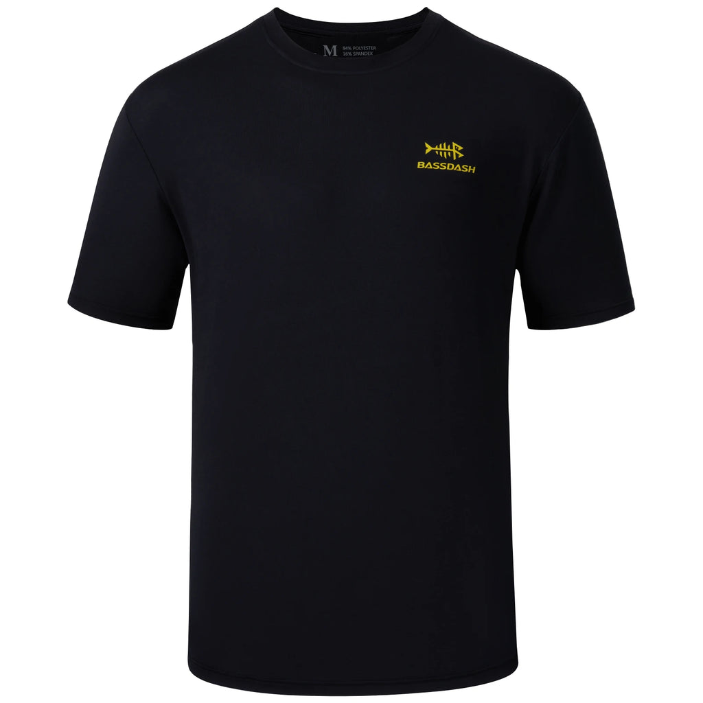 BASSDASH Camisetas de pesca de manga corta UPF 50+ para hombres Camisetas de alto rendimiento con protección solar UV para senderismo