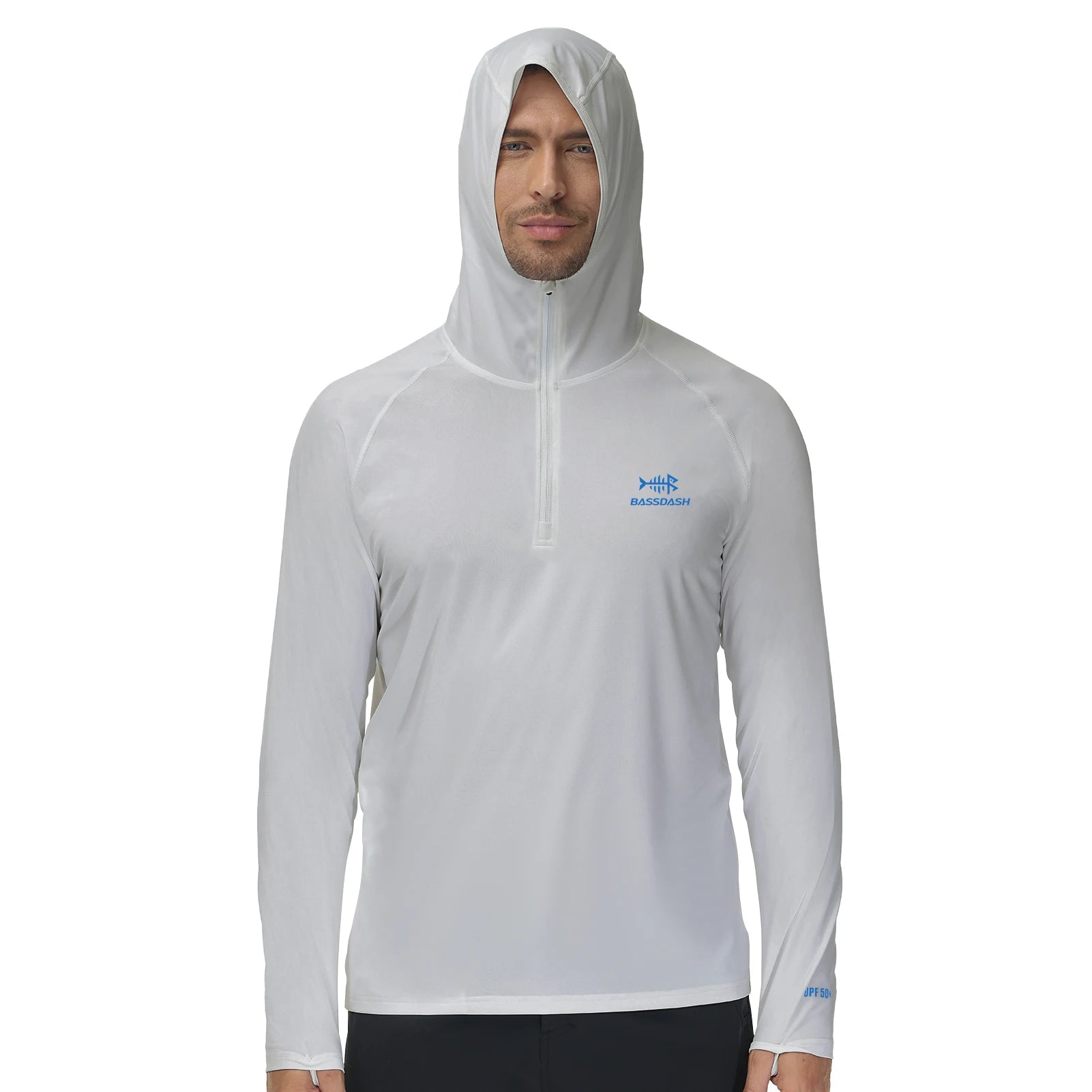 BASSDASH Men’s 1/4 Zip Fishing Hoodie Shirt UPF 50+ Quick Dry Performance Long Sleeve Sun Protection FS24M