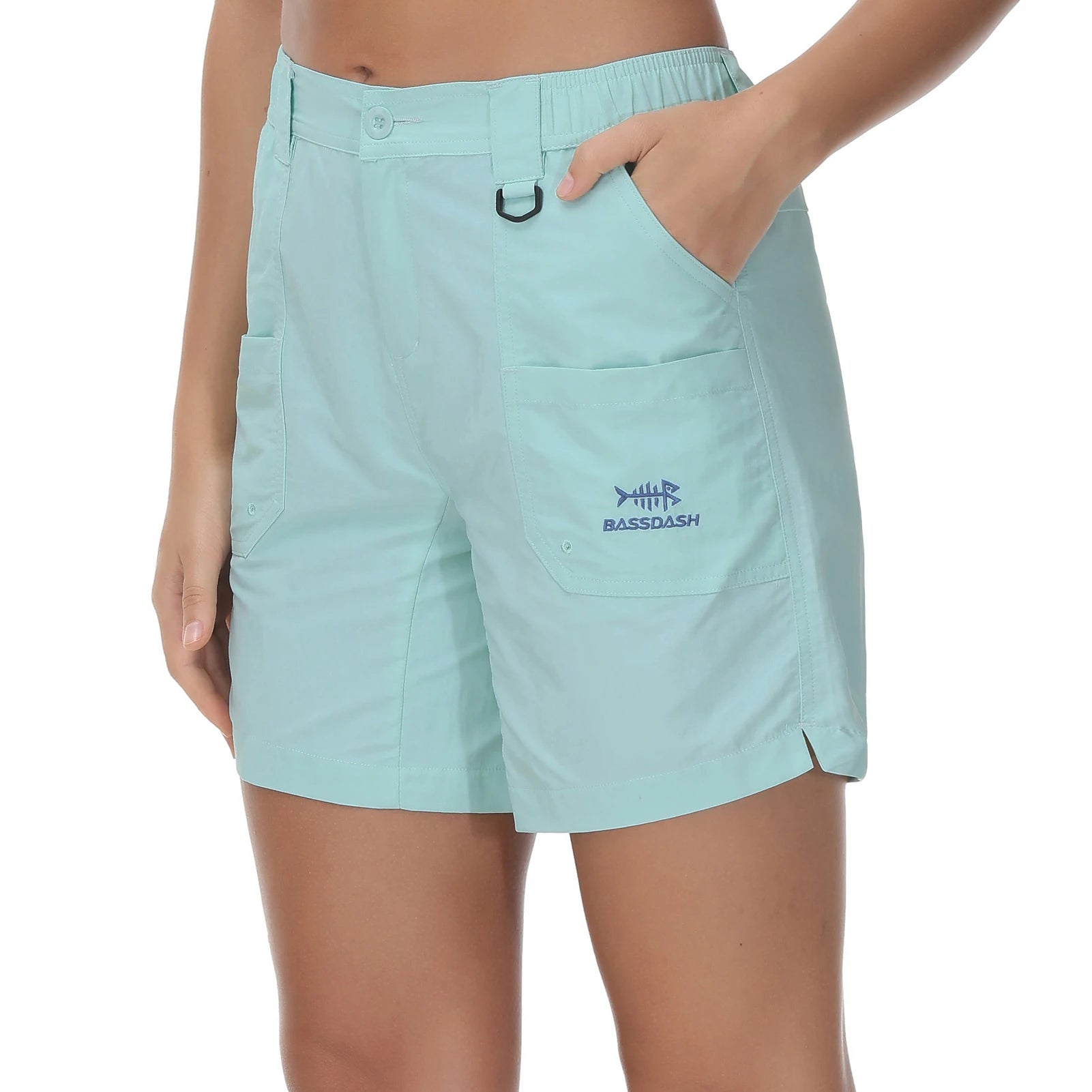 Pantalones cortos de pesca Bassdash para mujer, con protección solar UPF 50+, de secado rápido, ligeros, para senderismo y con bolsillos FP03W