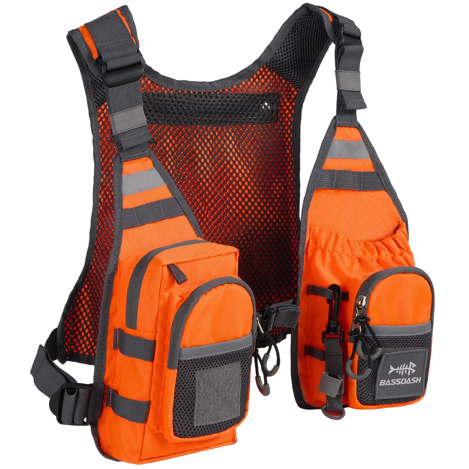 Chaleco de pesca con mosca ultraligero Bassdash  para hombres y mujeres, mochila de pecho portátil, talla única