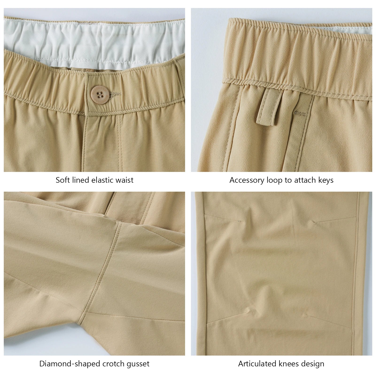 Pantalones cargo de pesca para hombre BASSDASH, resistentes al agua, de secado rápido, ligeros, UPF 50+ para senderismo al aire libre, cintura elástica