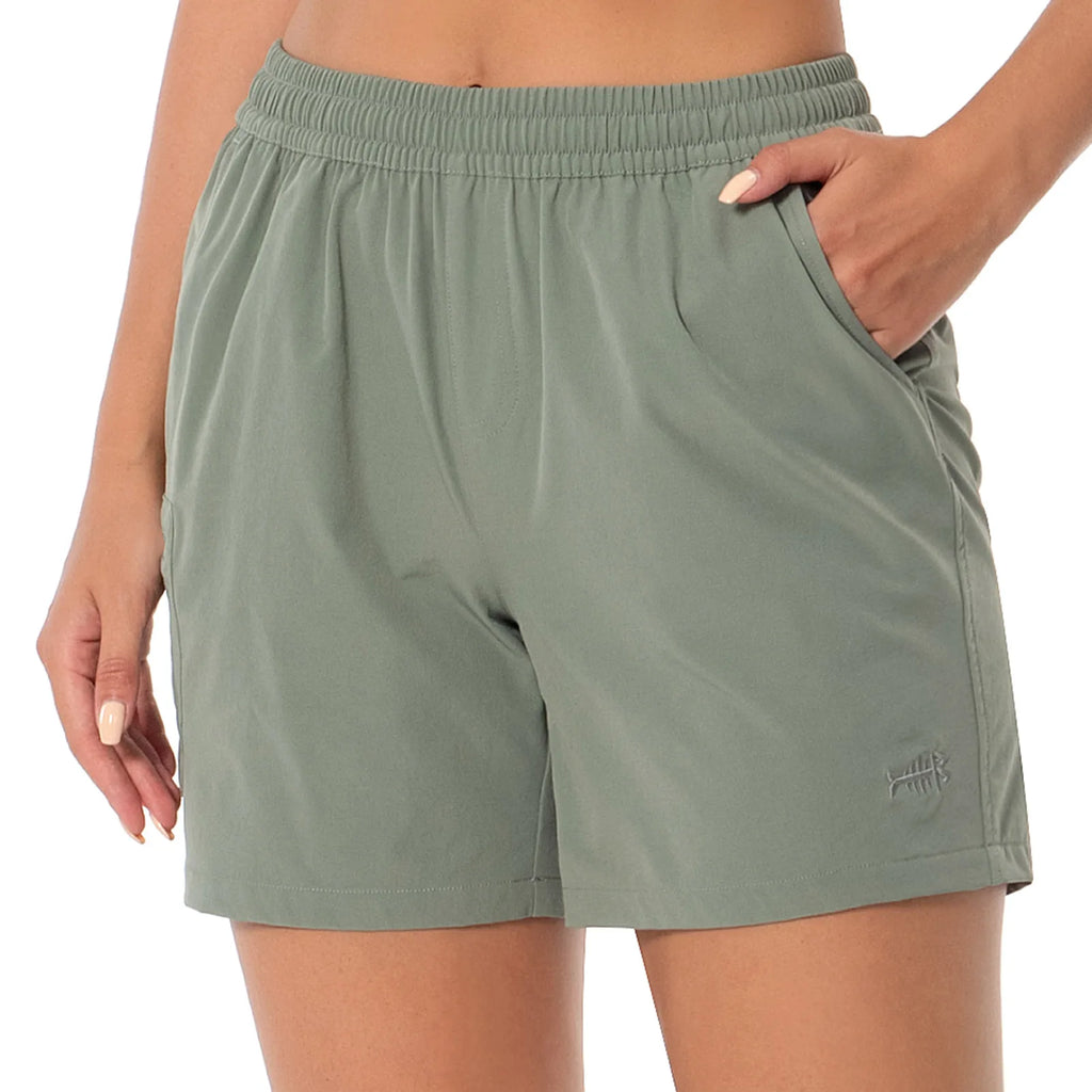 Pantalones cortos cargo Bassdash de 12,7 cm para mujer, para pesca, senderismo, secado rápido, con bolsillos con cremallera, resistentes al agua UPF 50+, para verano, informales